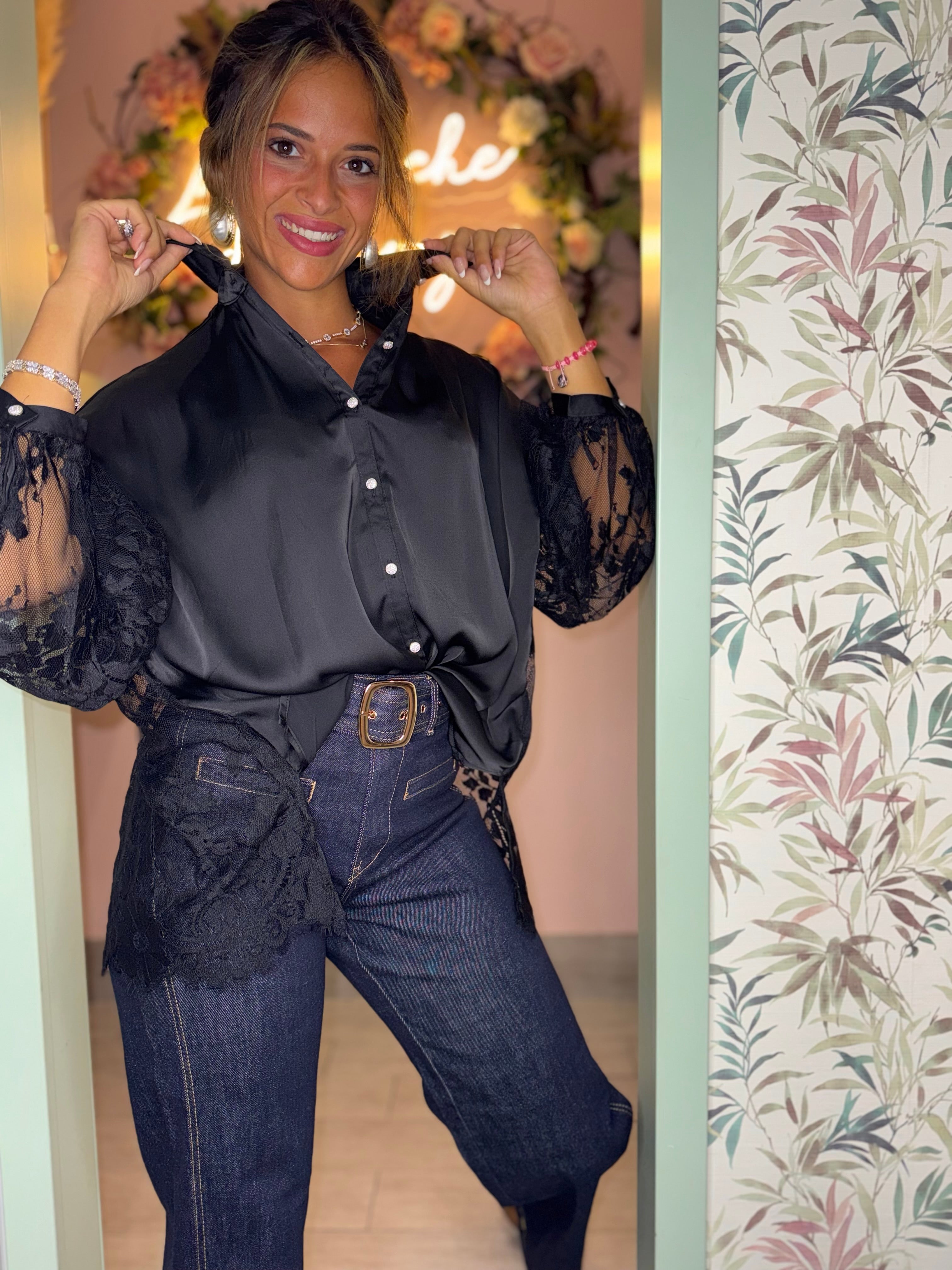 Camicia seta e pizzo