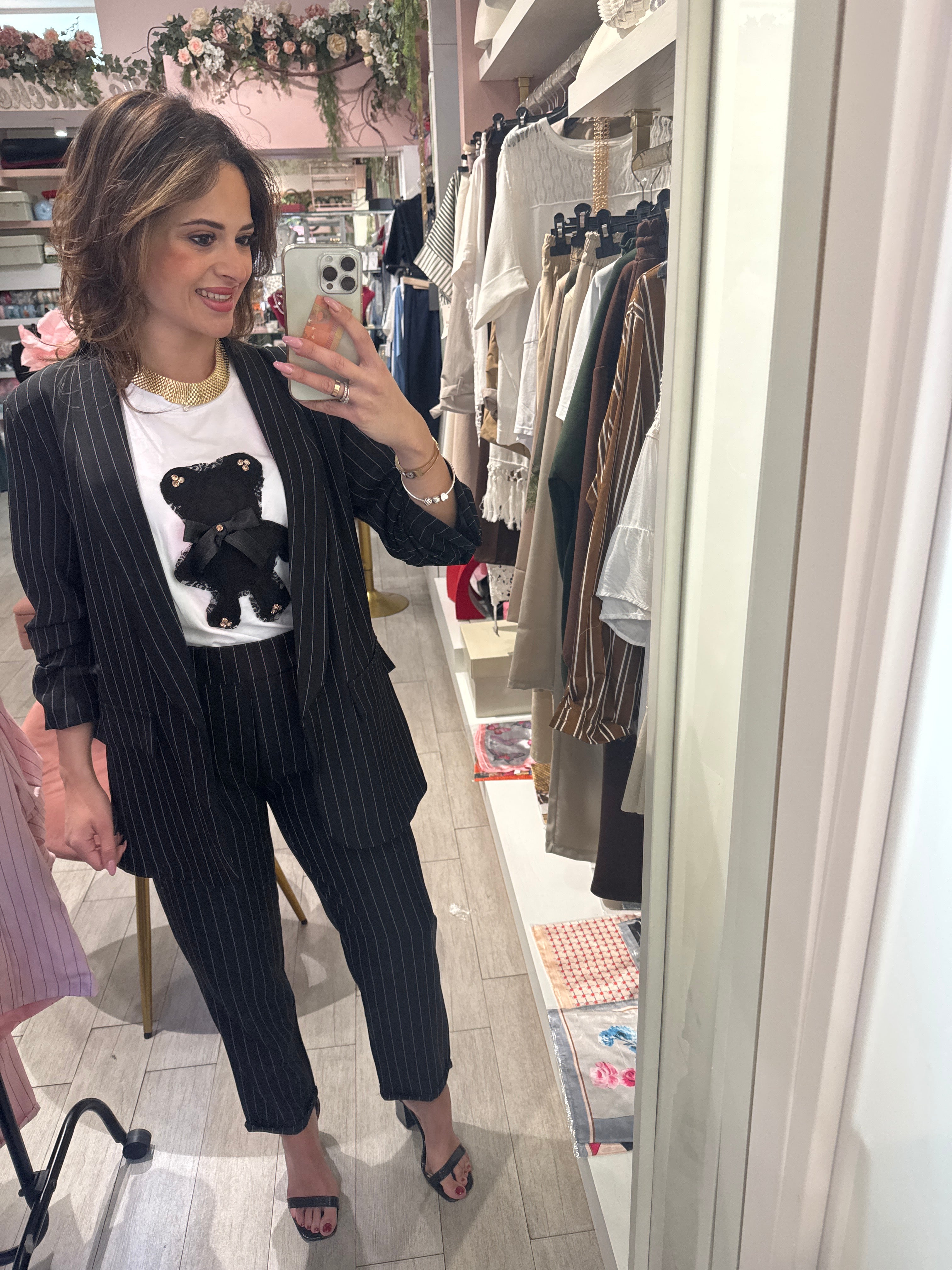 Tailleur perla gessato