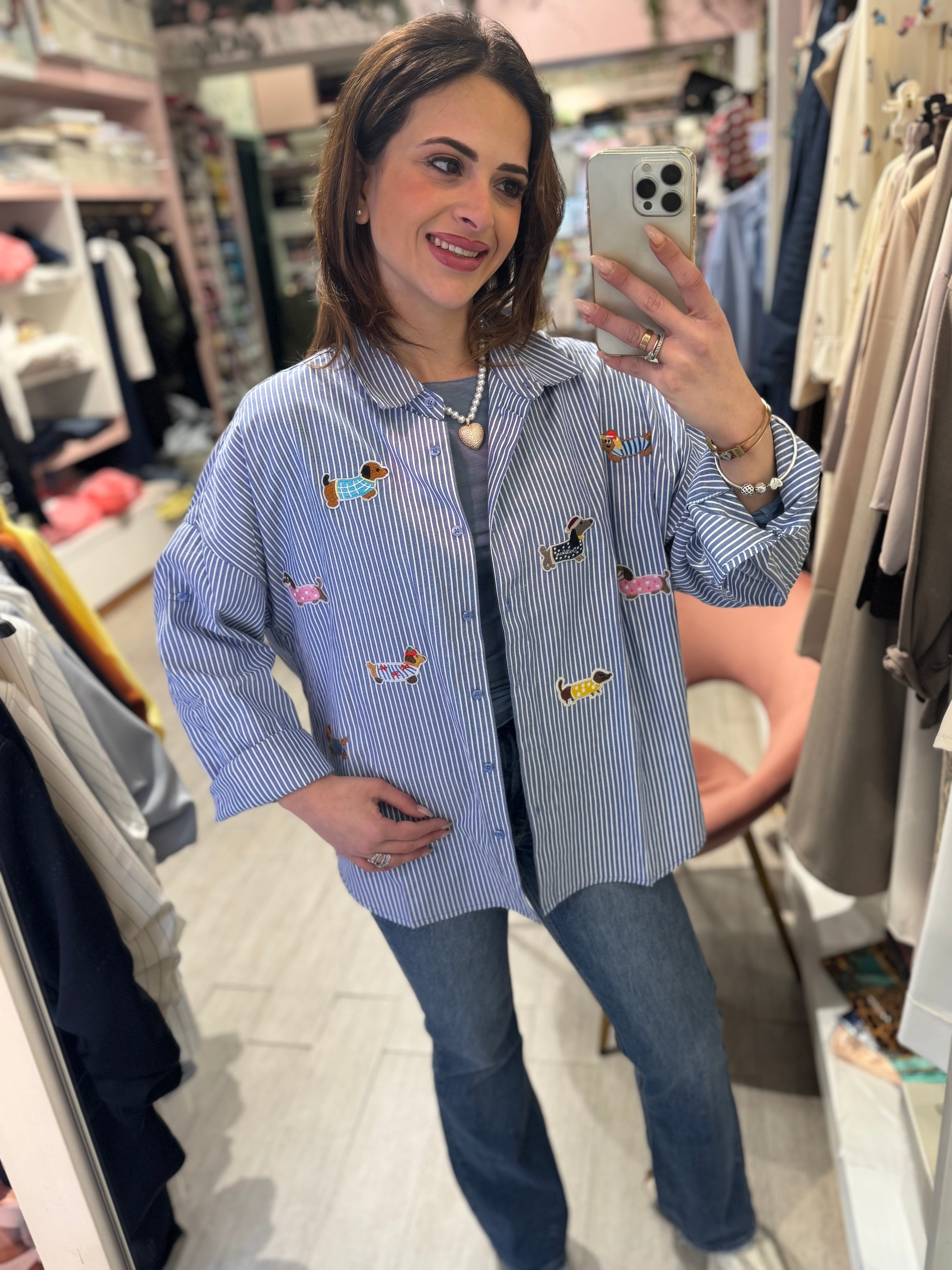 Camicia righe multibassotto