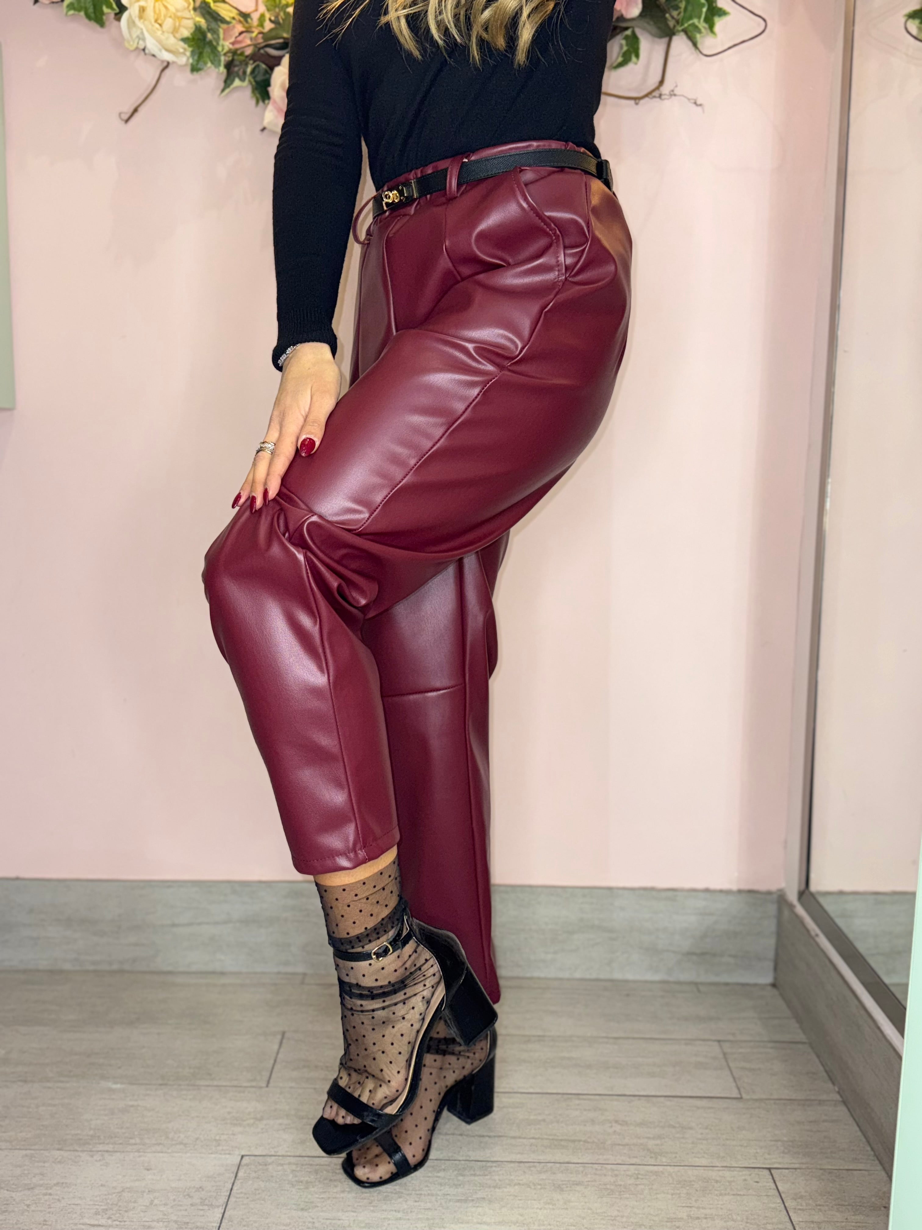 Pantalone sigaretta pelle