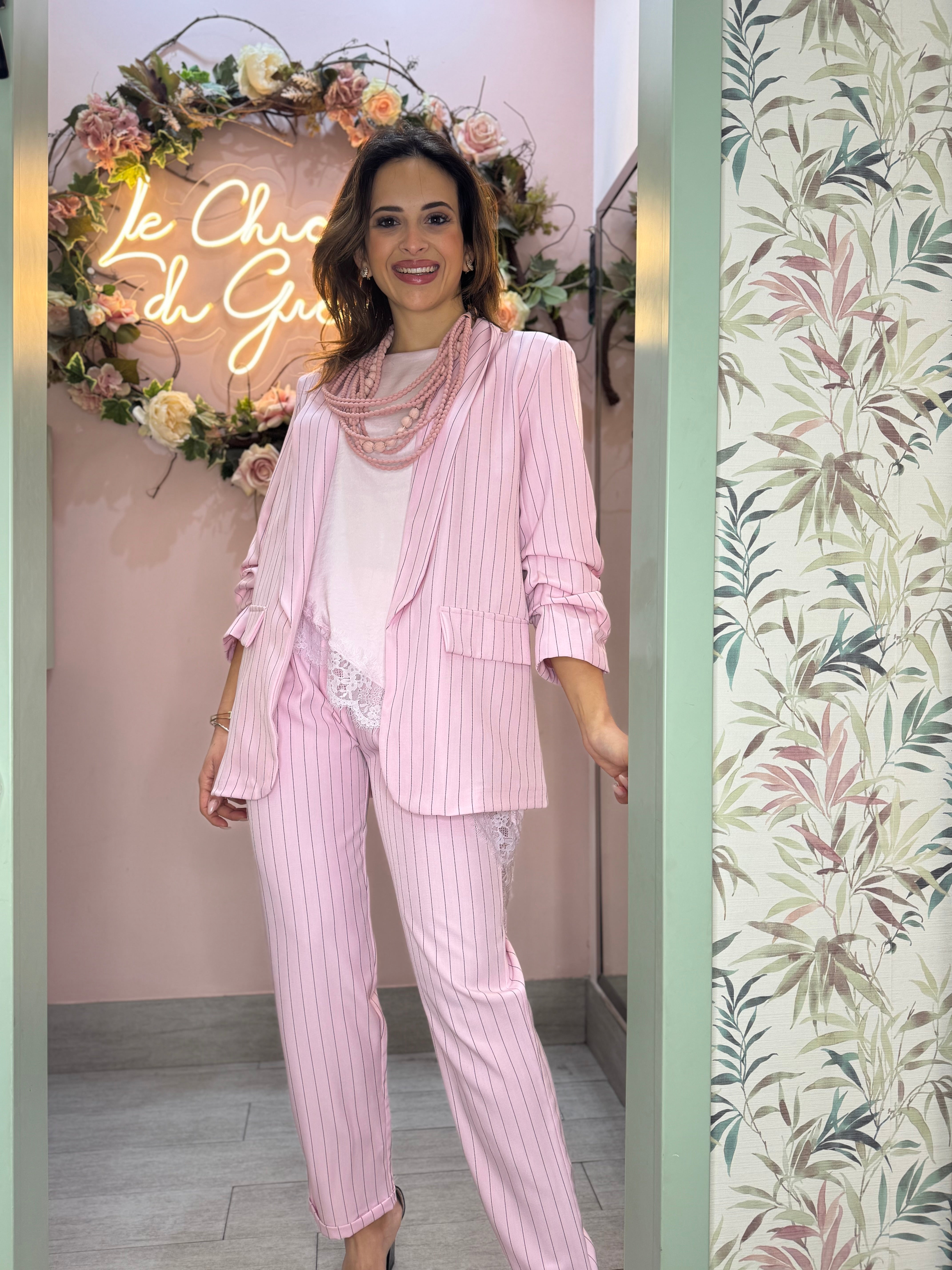 Tailleur perla gessato
