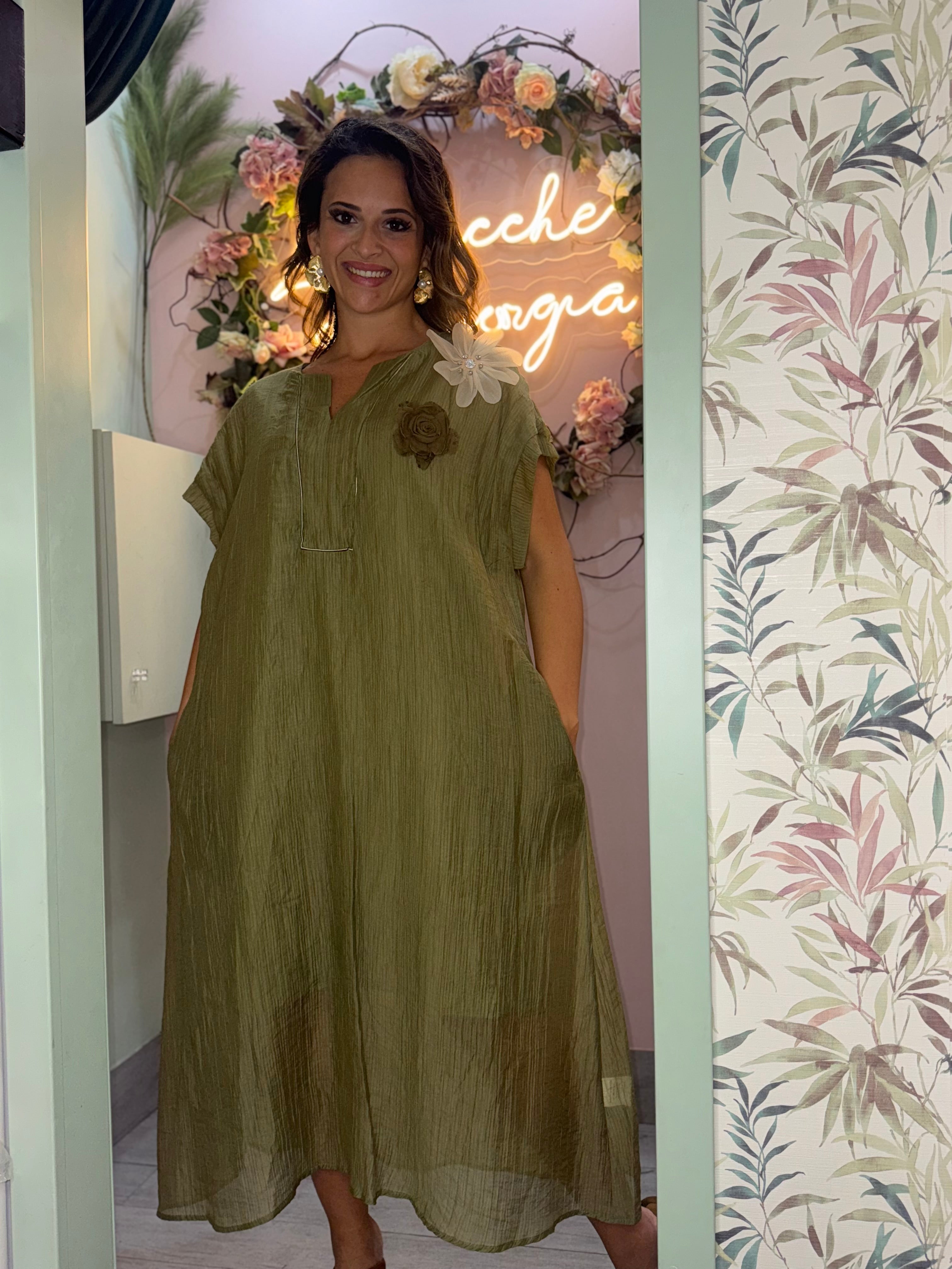 Abito organza giada