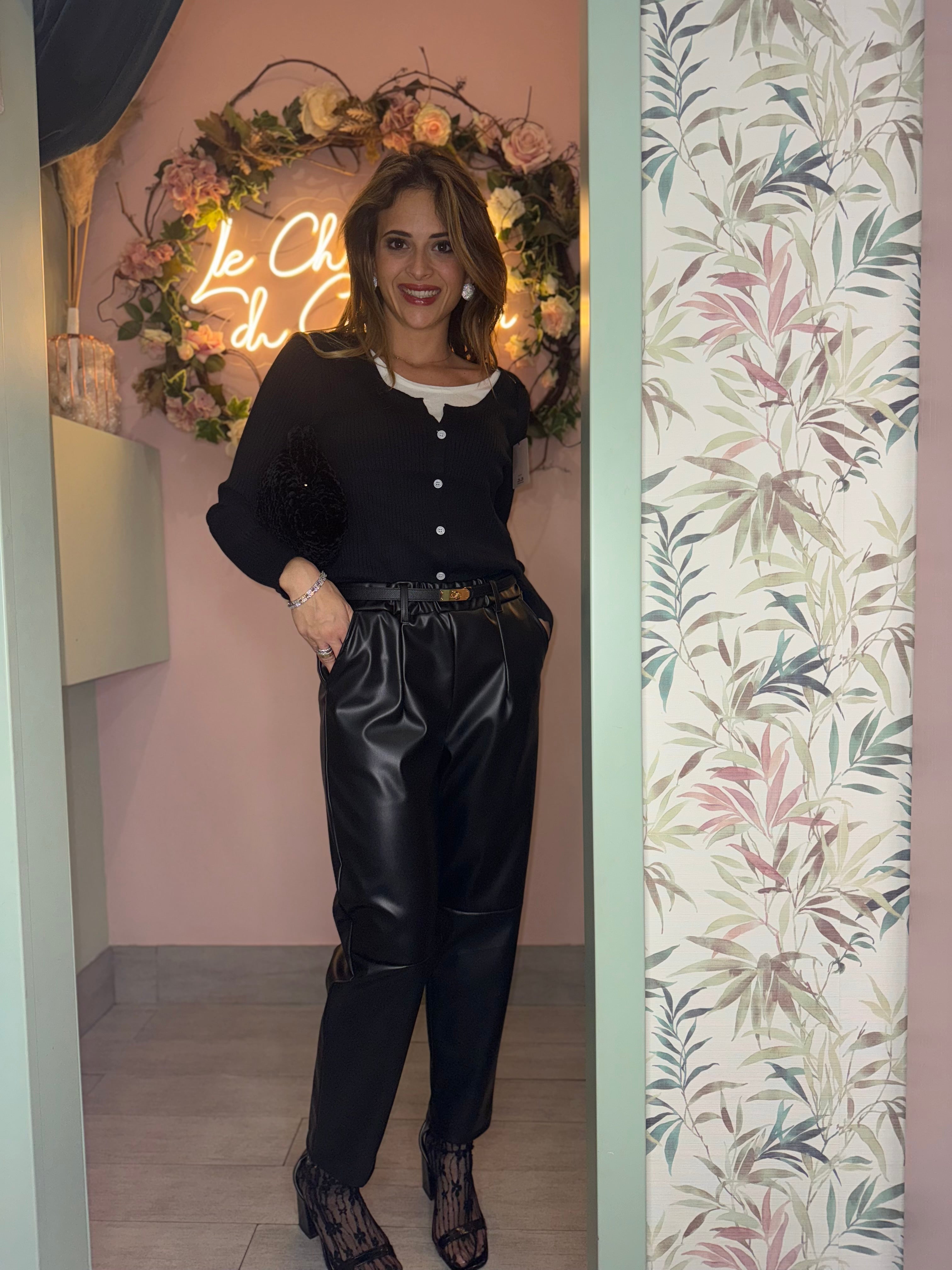 Pantalone sigaretta pelle