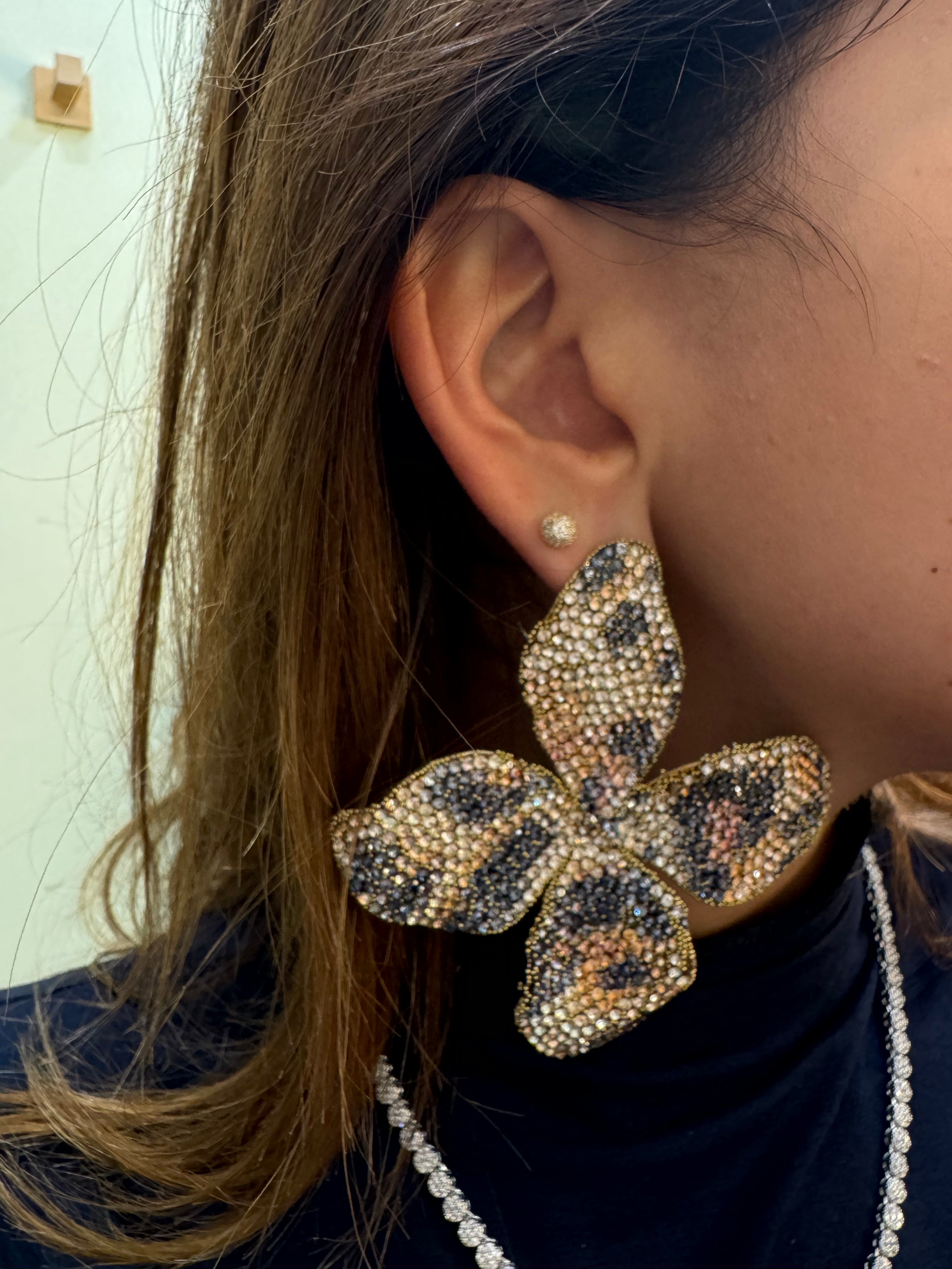 Orecchini fiore animalier
