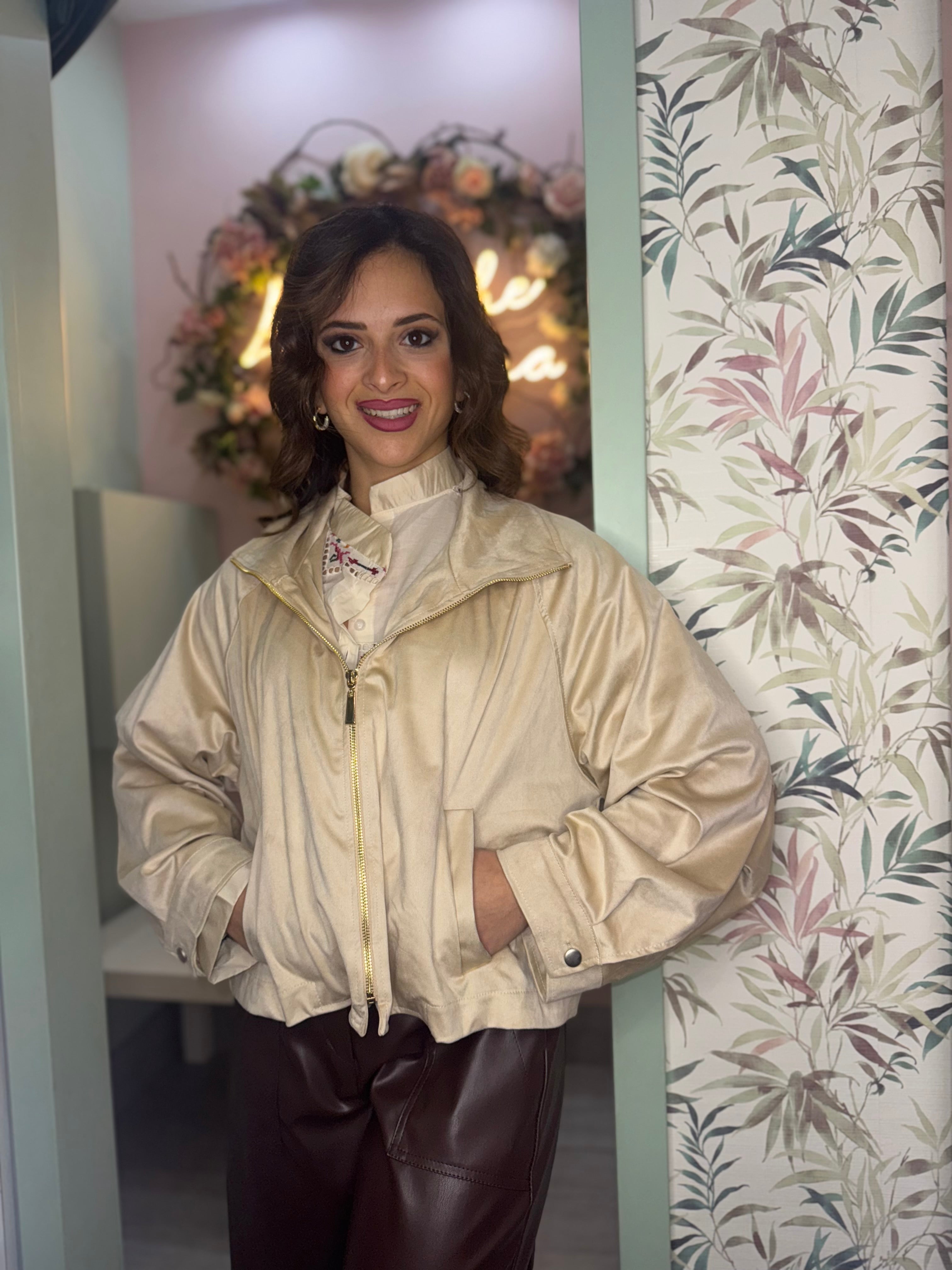 Giacca bomber alcantara