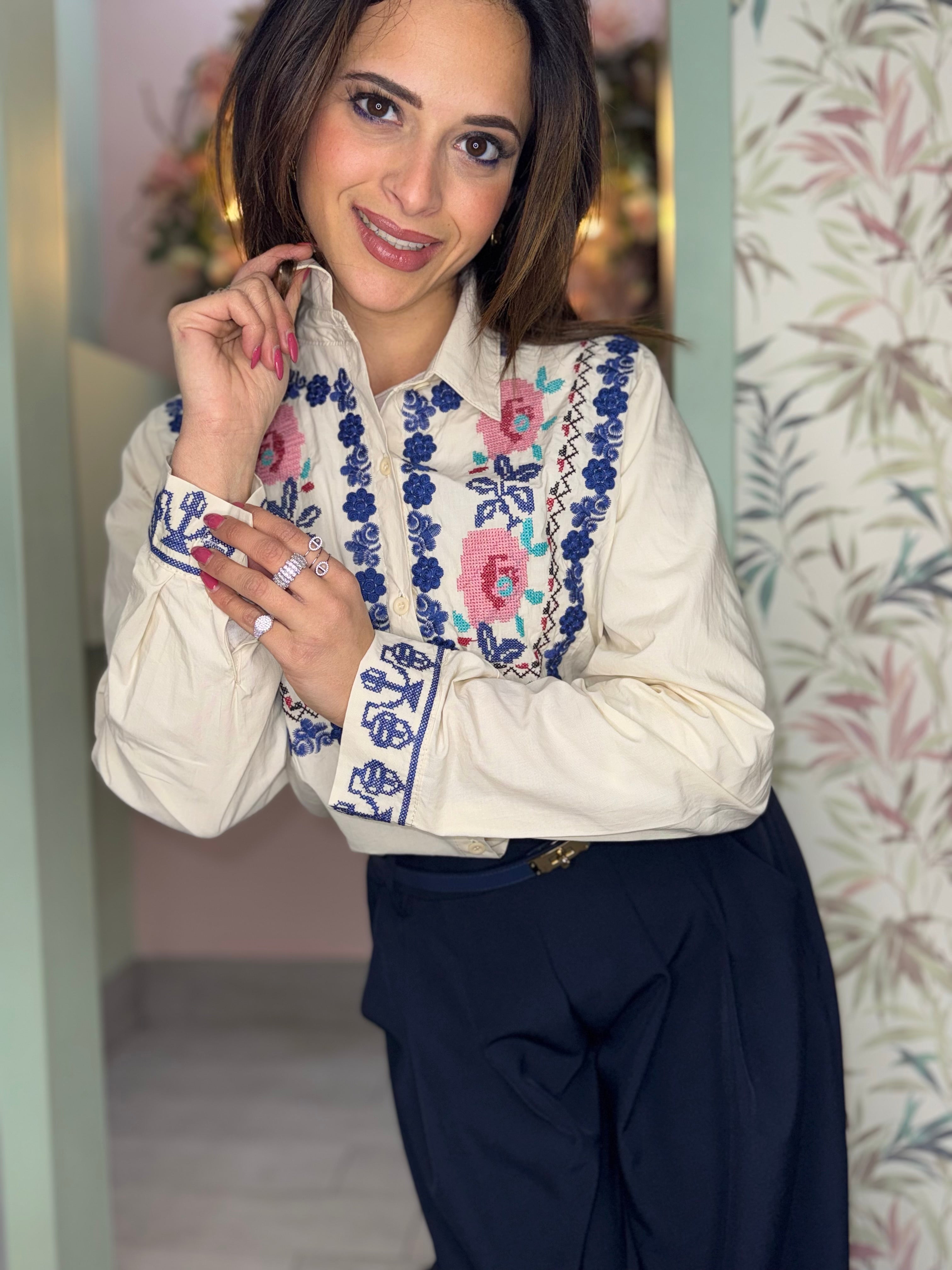 Camicia punto a croce