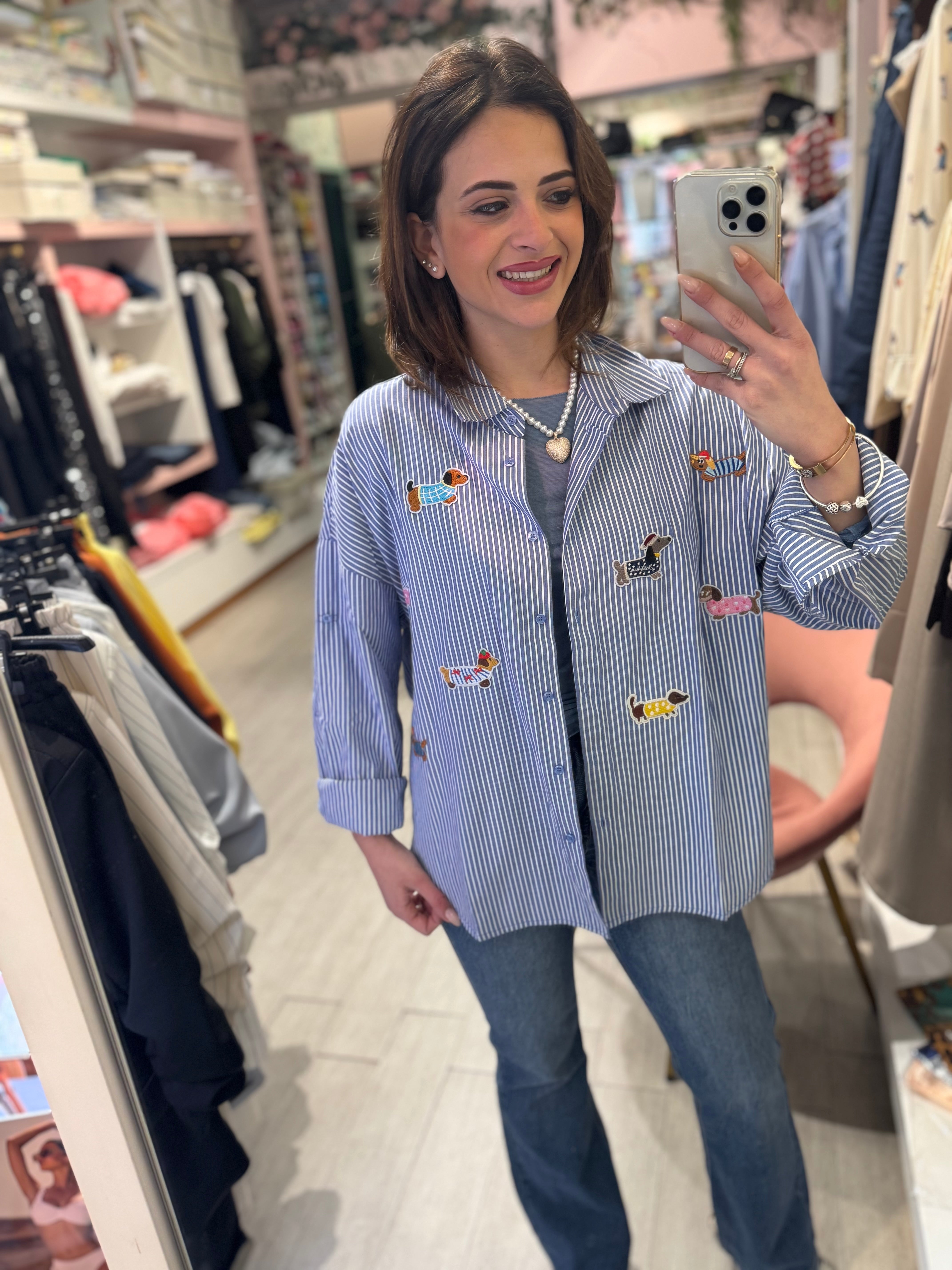 Camicia righe multibassotto