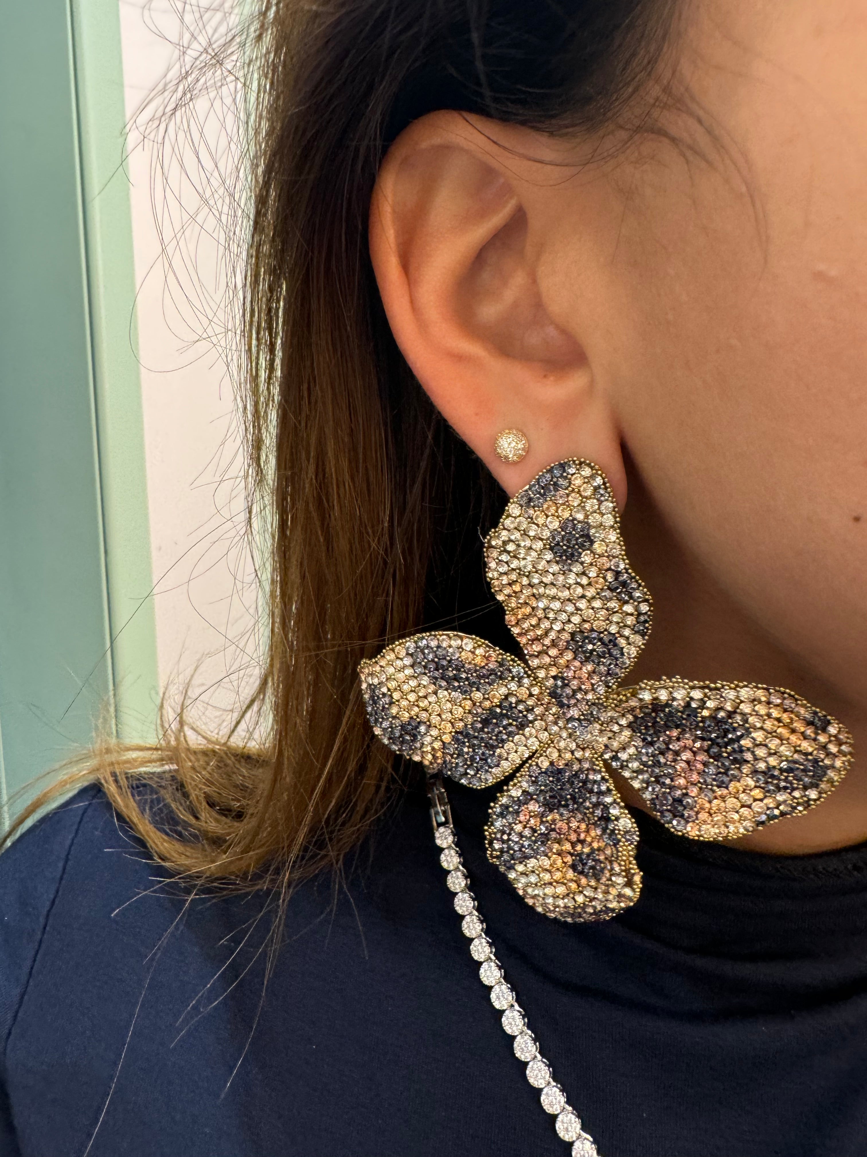 Orecchini fiore animalier