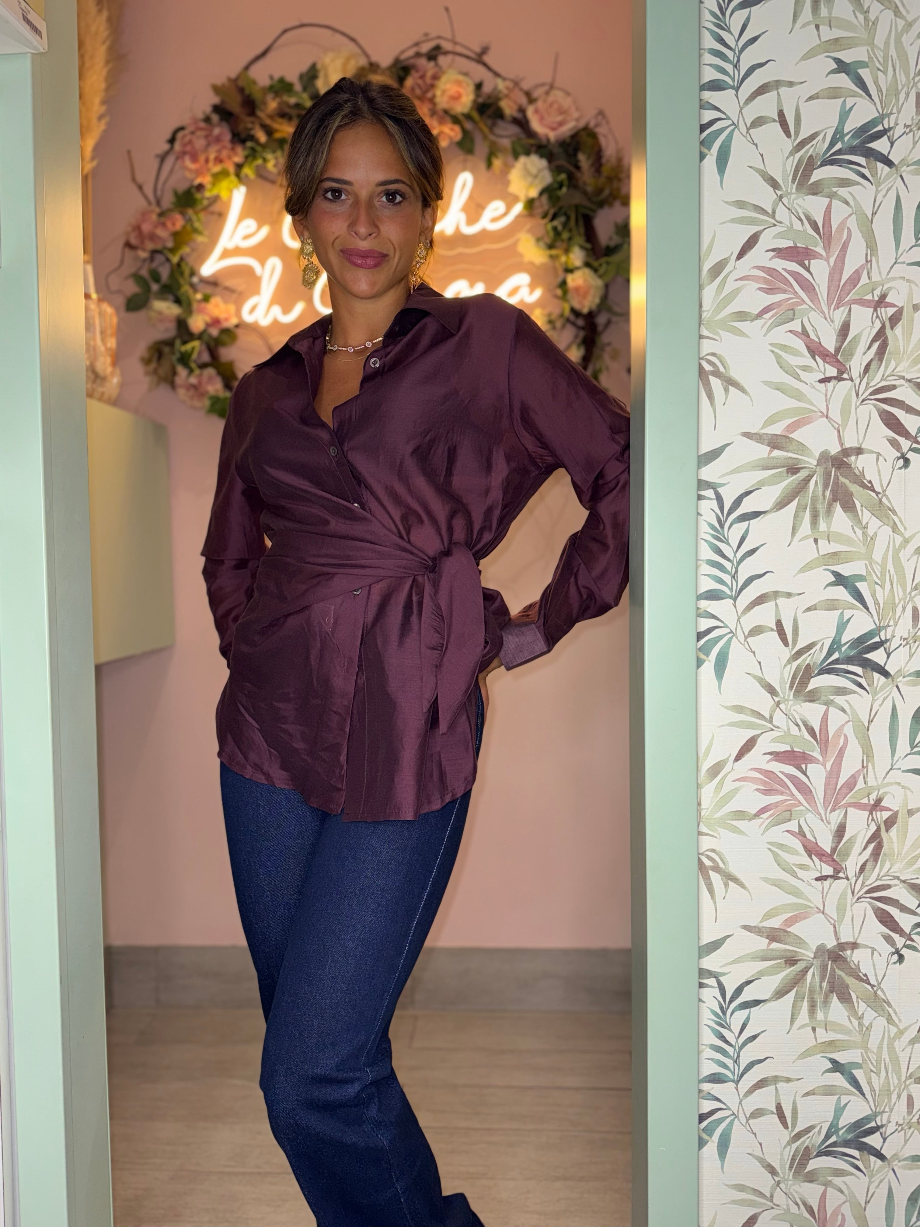 Camicia organza fiocco