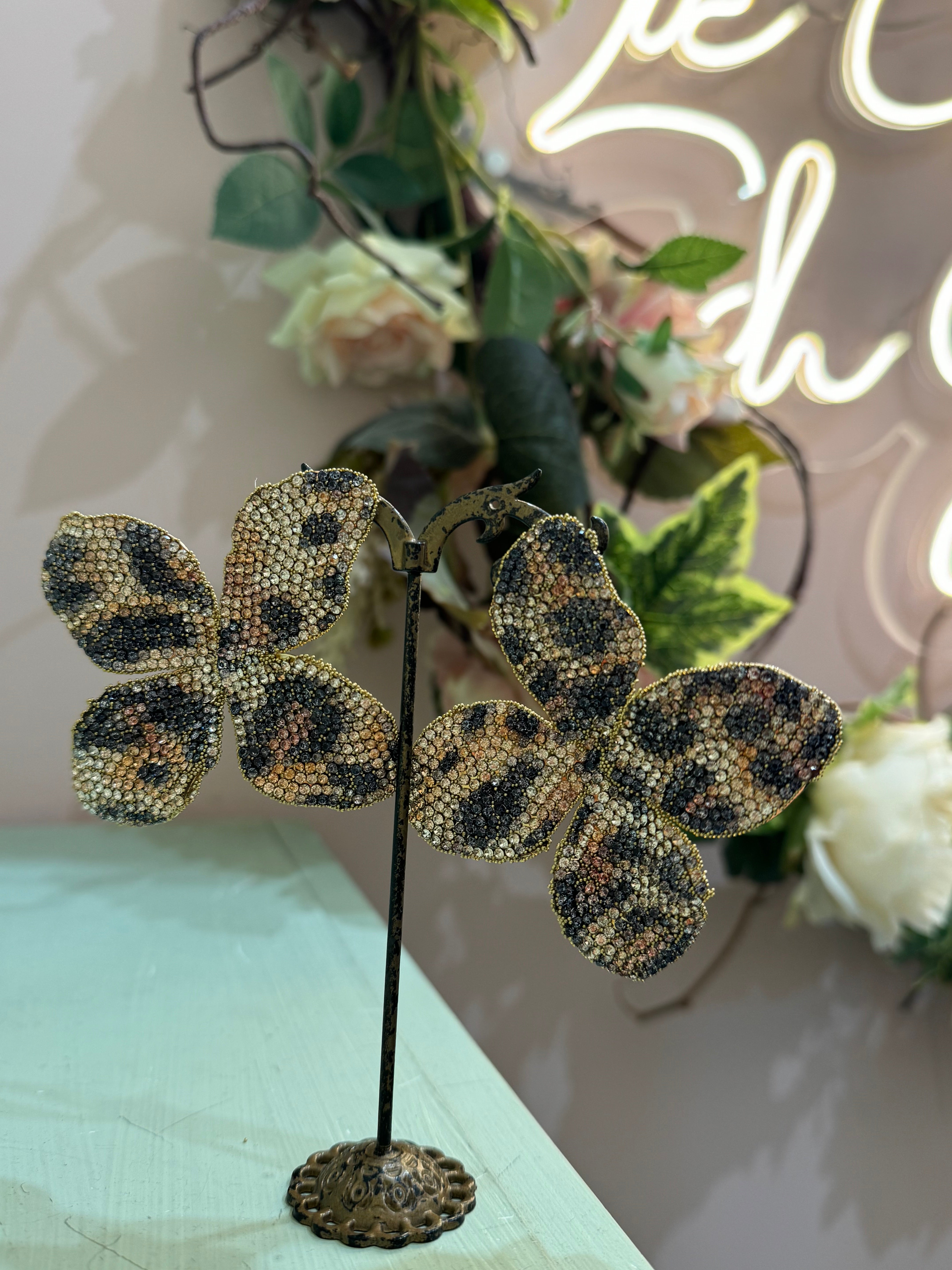 Orecchini fiore animalier