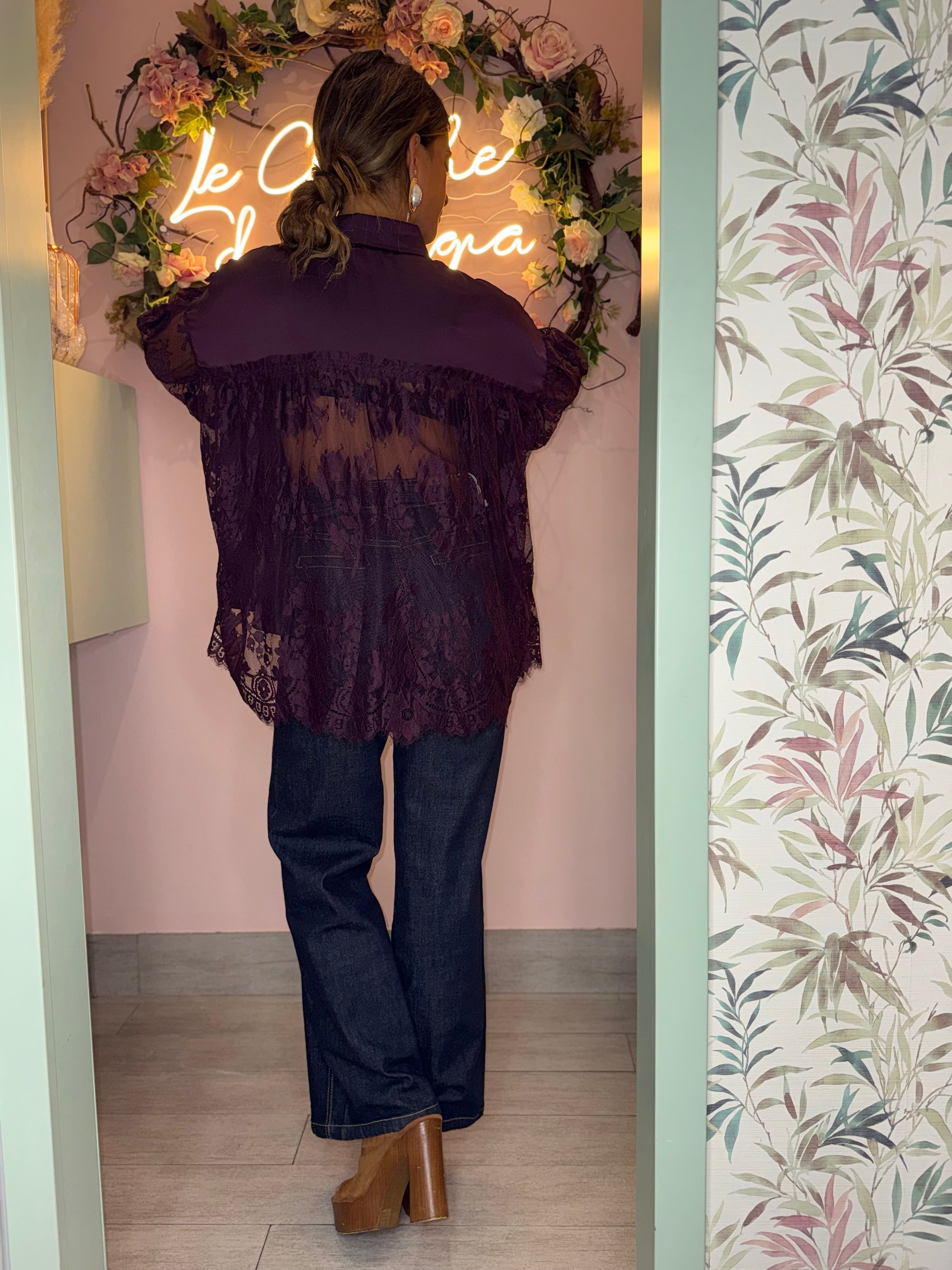 Camicia seta e pizzo