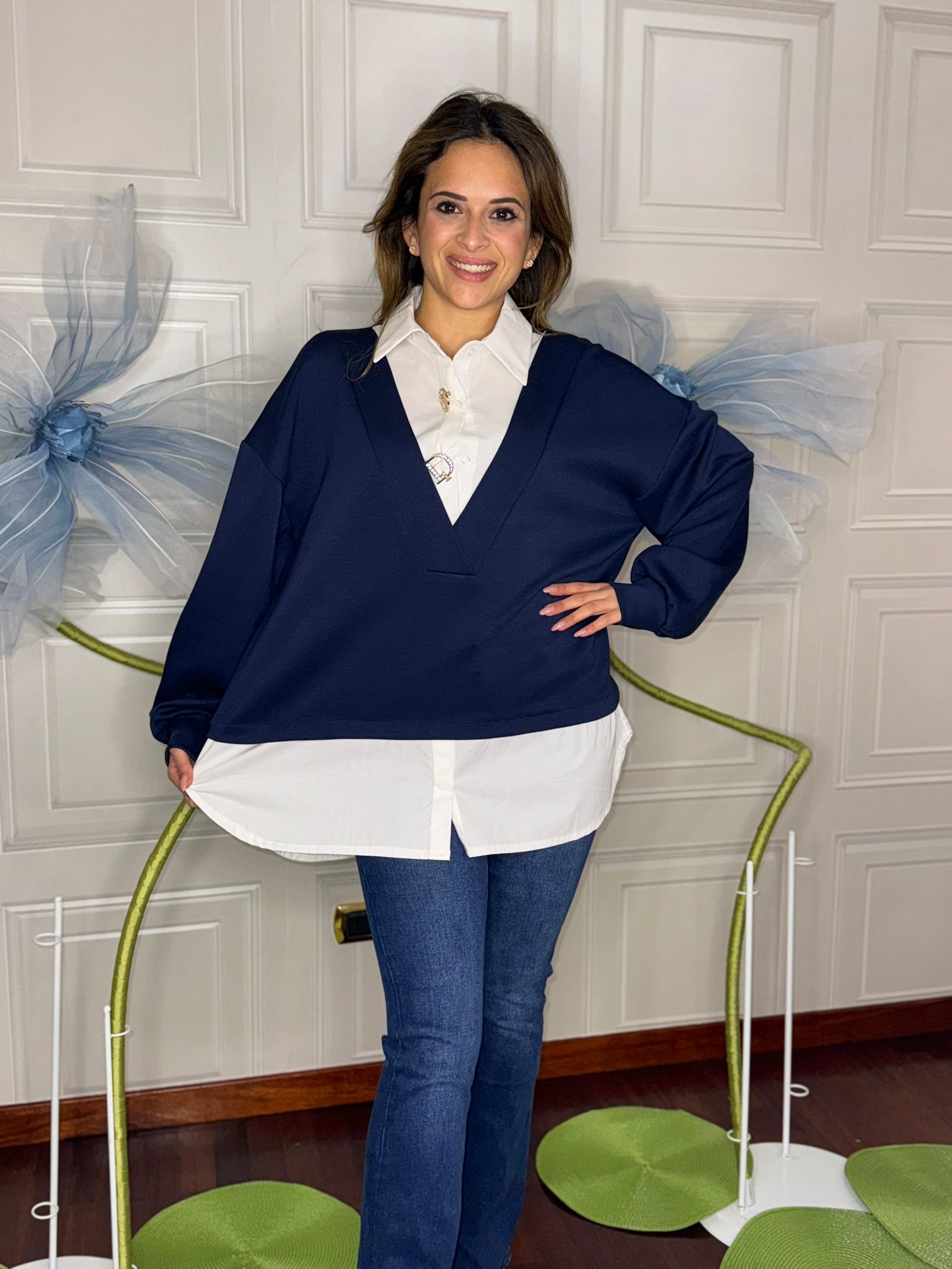 Felpa Camicia over