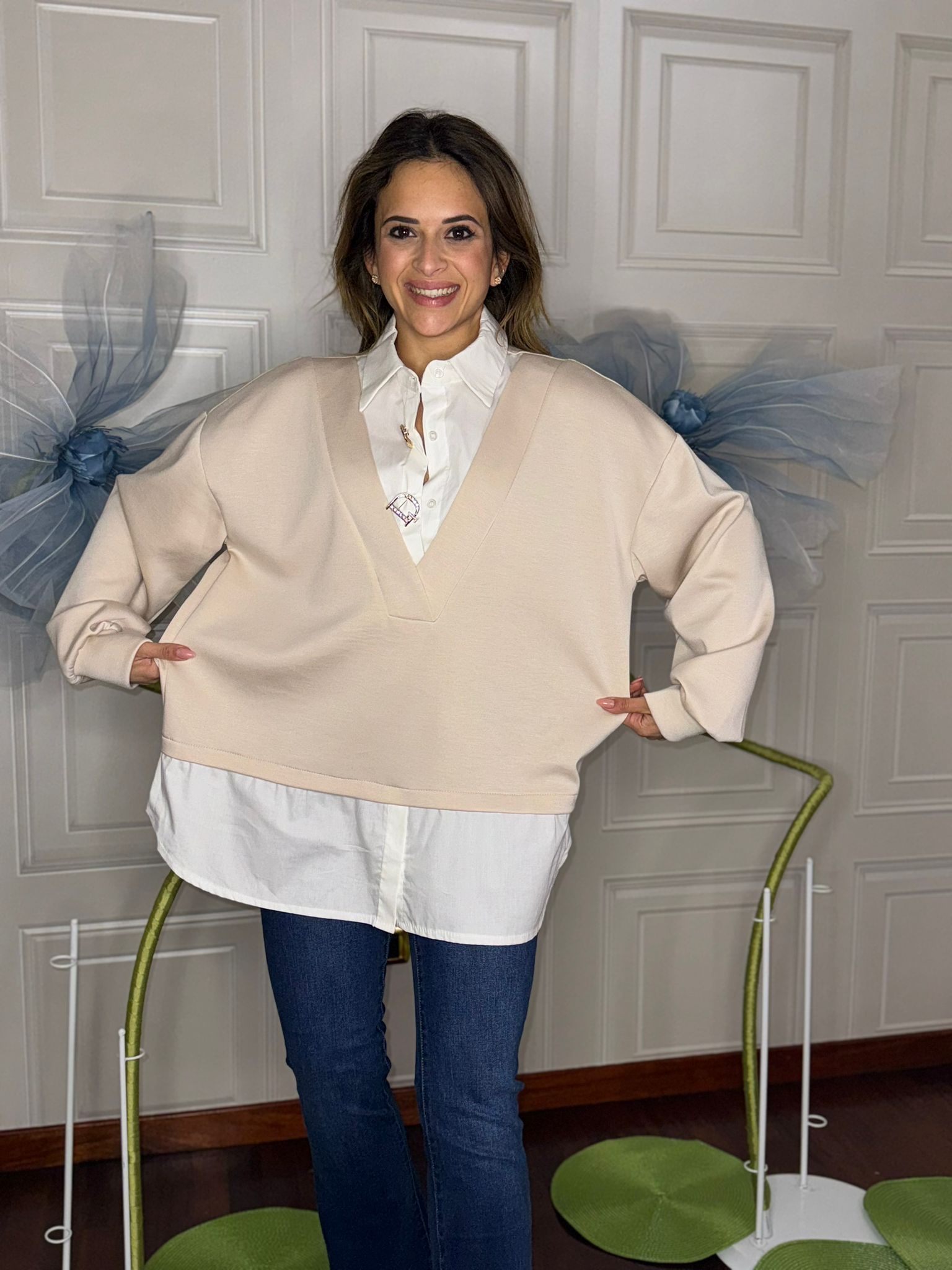Felpa Camicia over