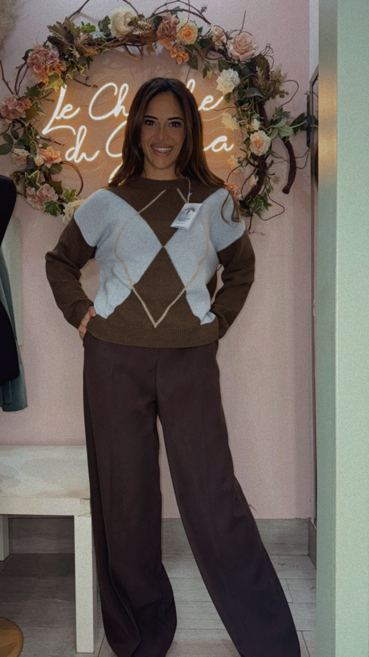 Maglione cashmere rombo