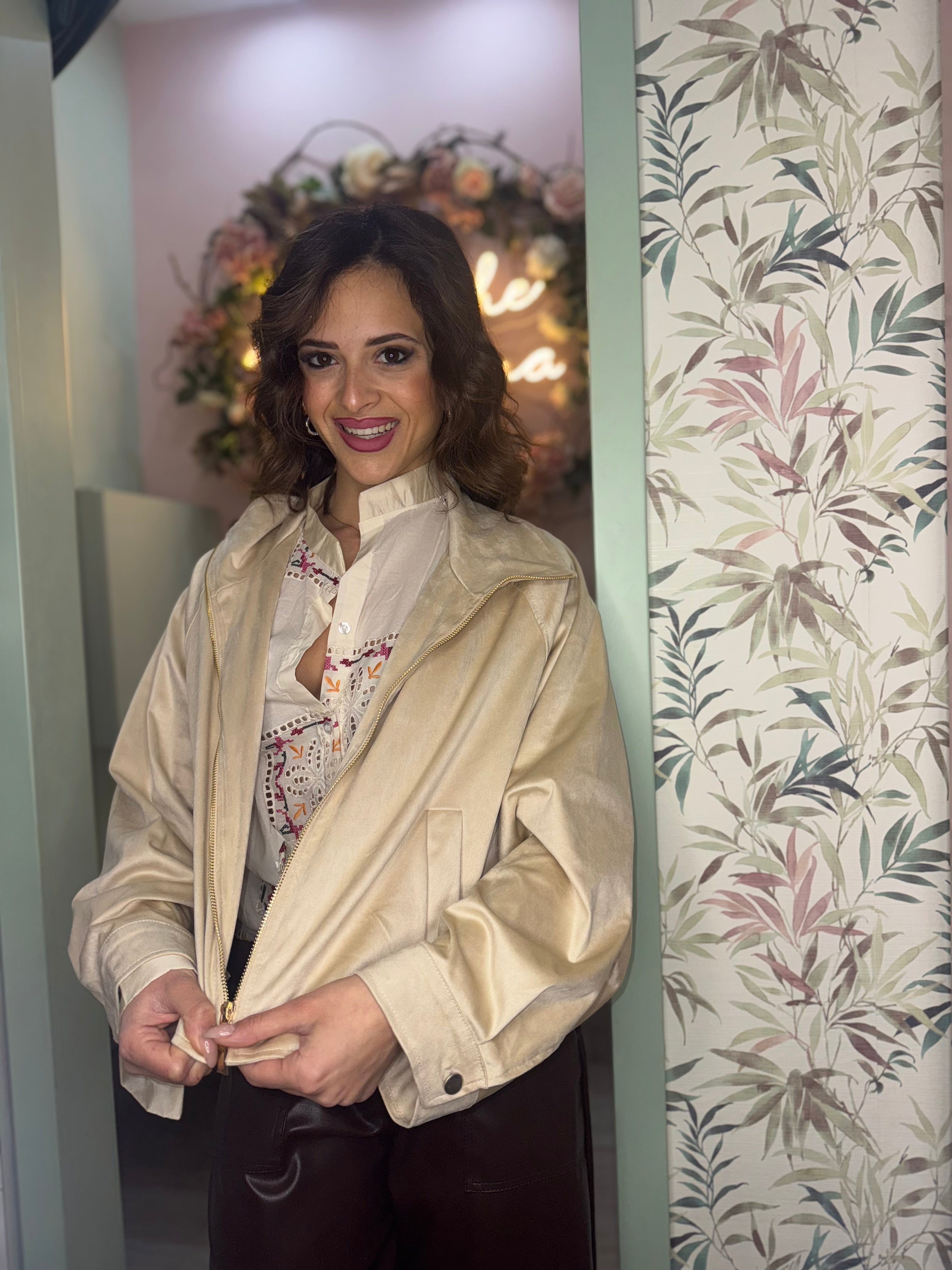 Giacca bomber alcantara