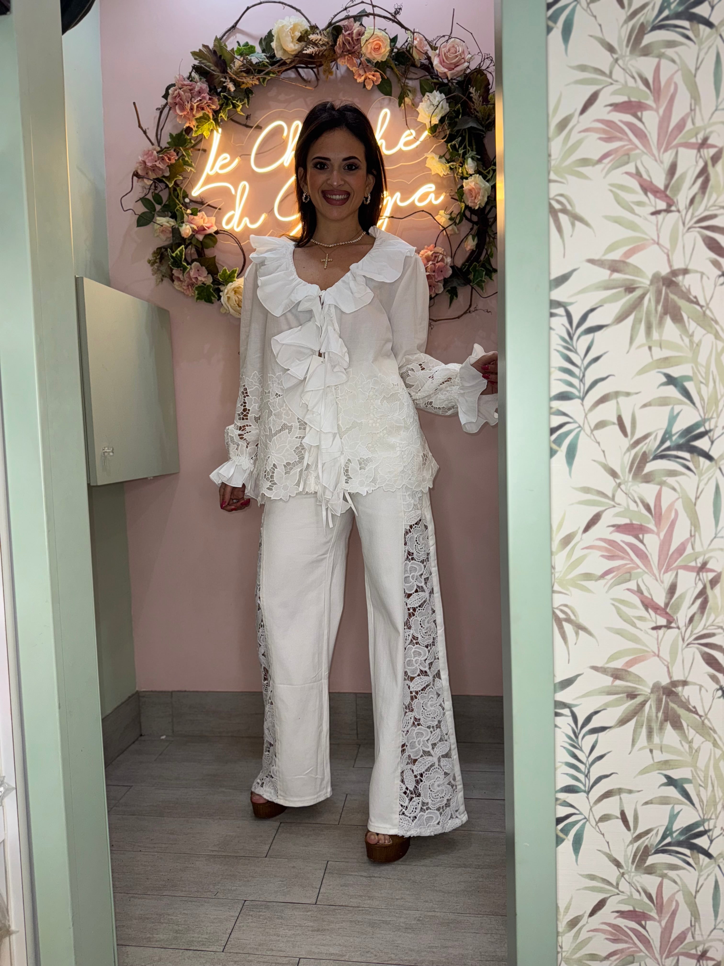 Pantalone pizzo bianco