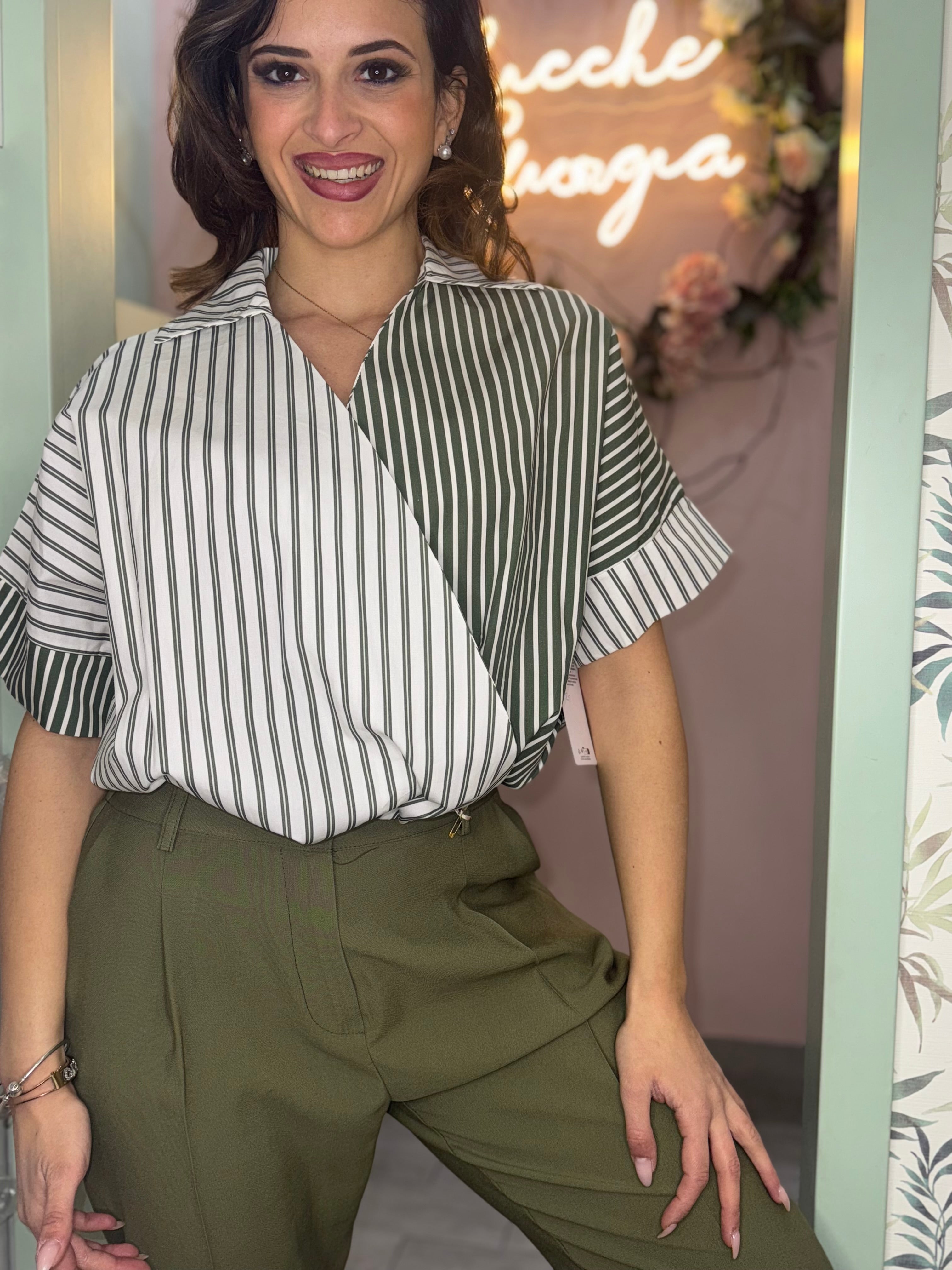 Camicia incrocio righe