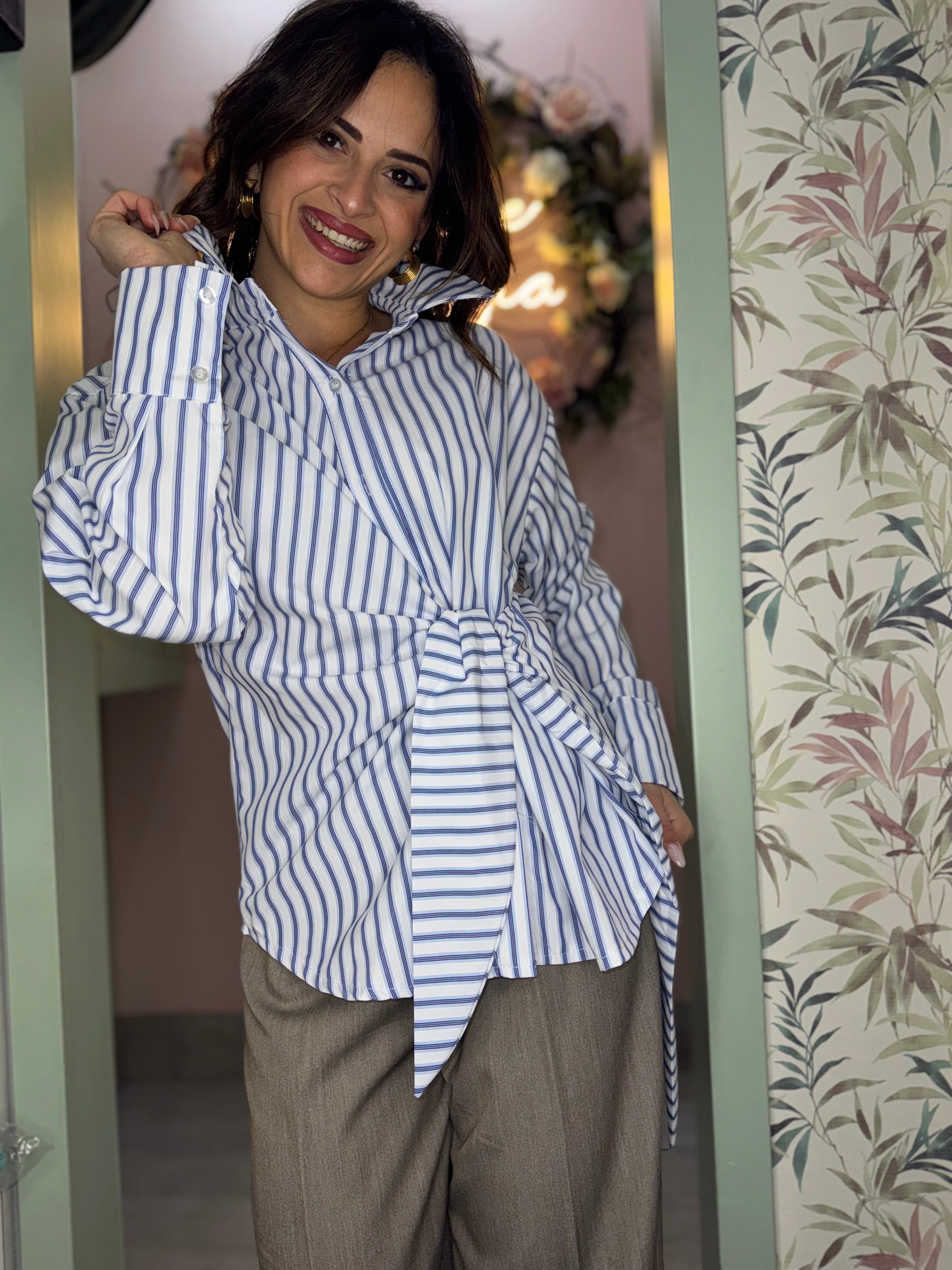 Camicia curvy mille righe