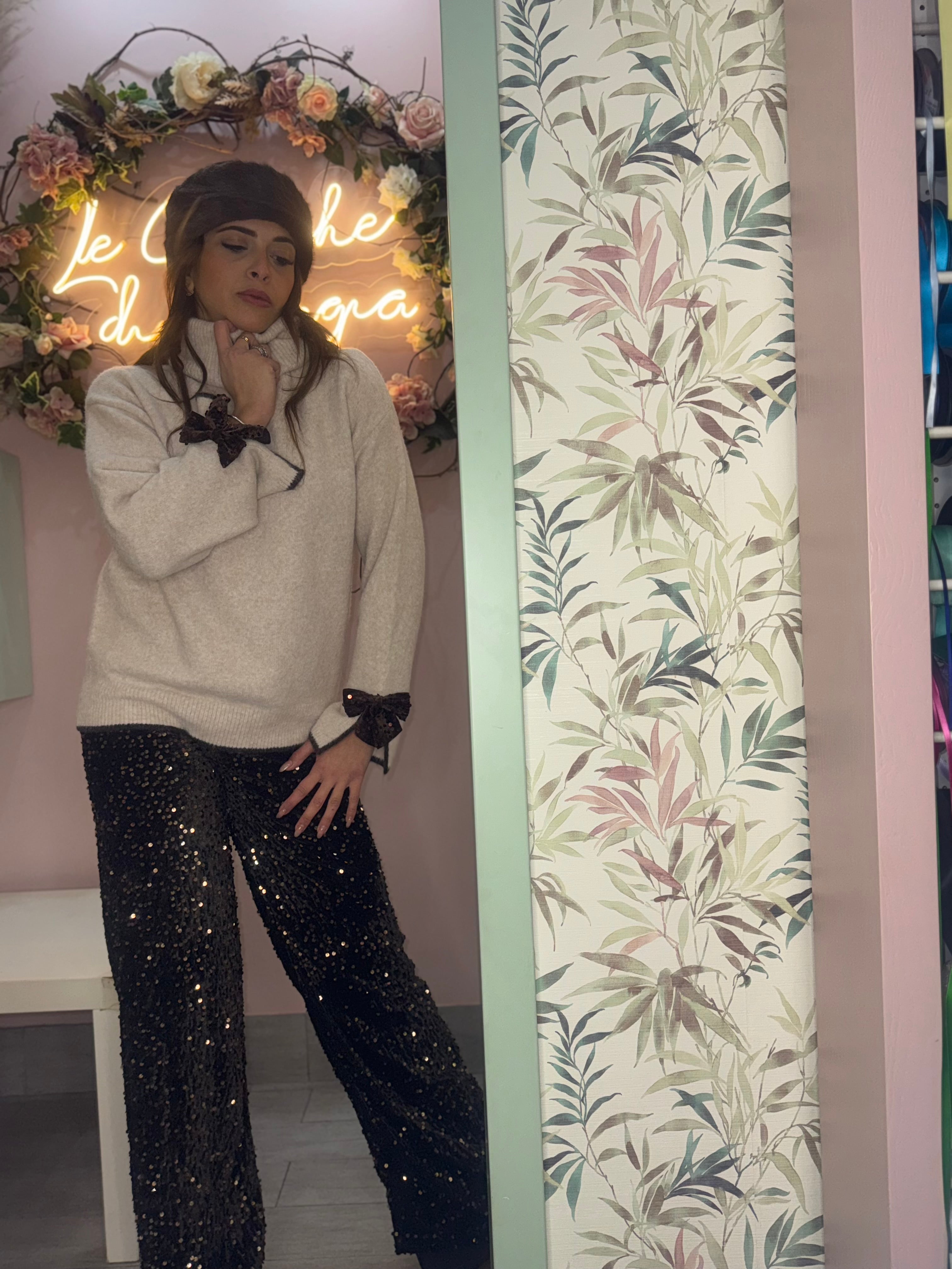 Maglione fiocco polso