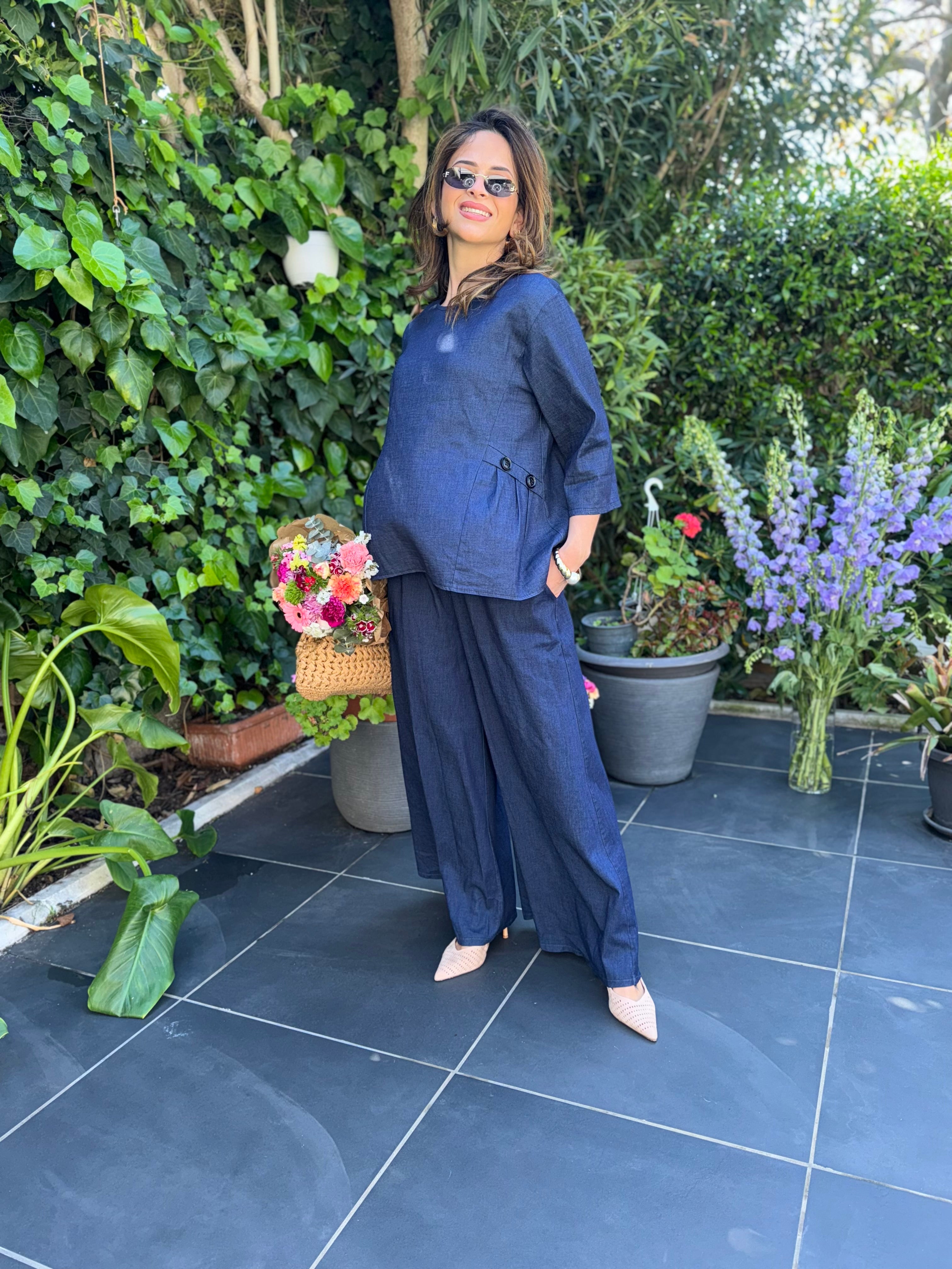 Coordinato jeans bottone