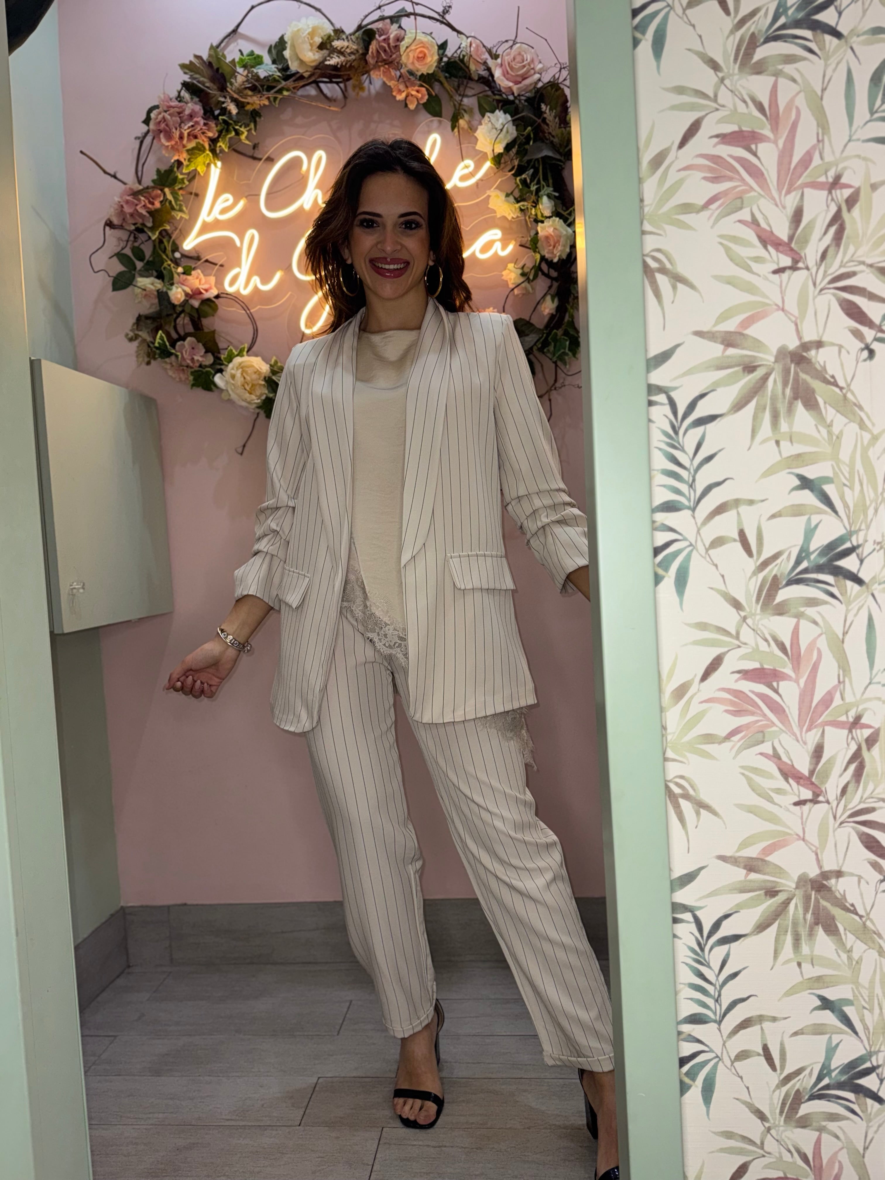 Tailleur perla gessato