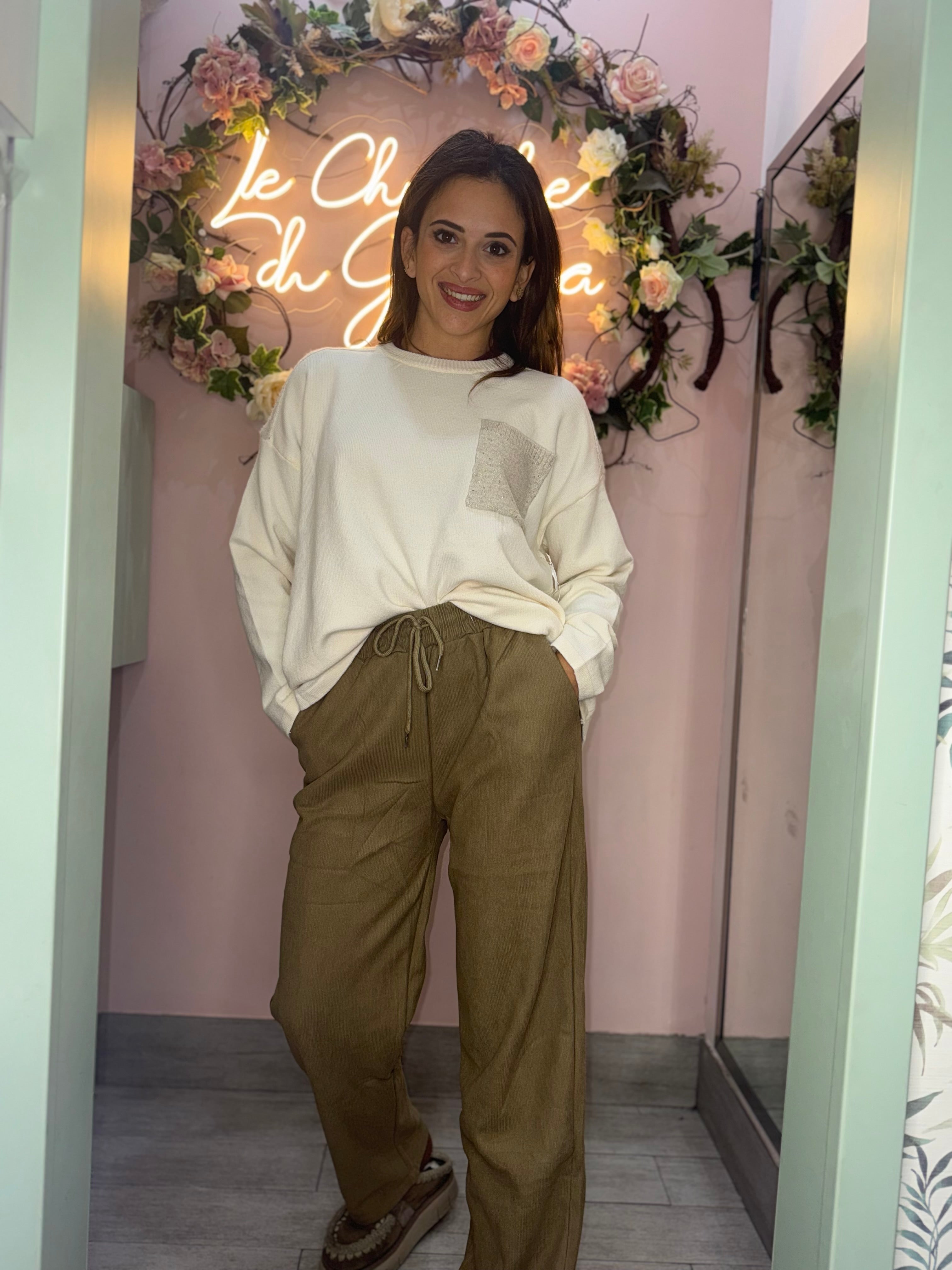 Pantalone velluto termico