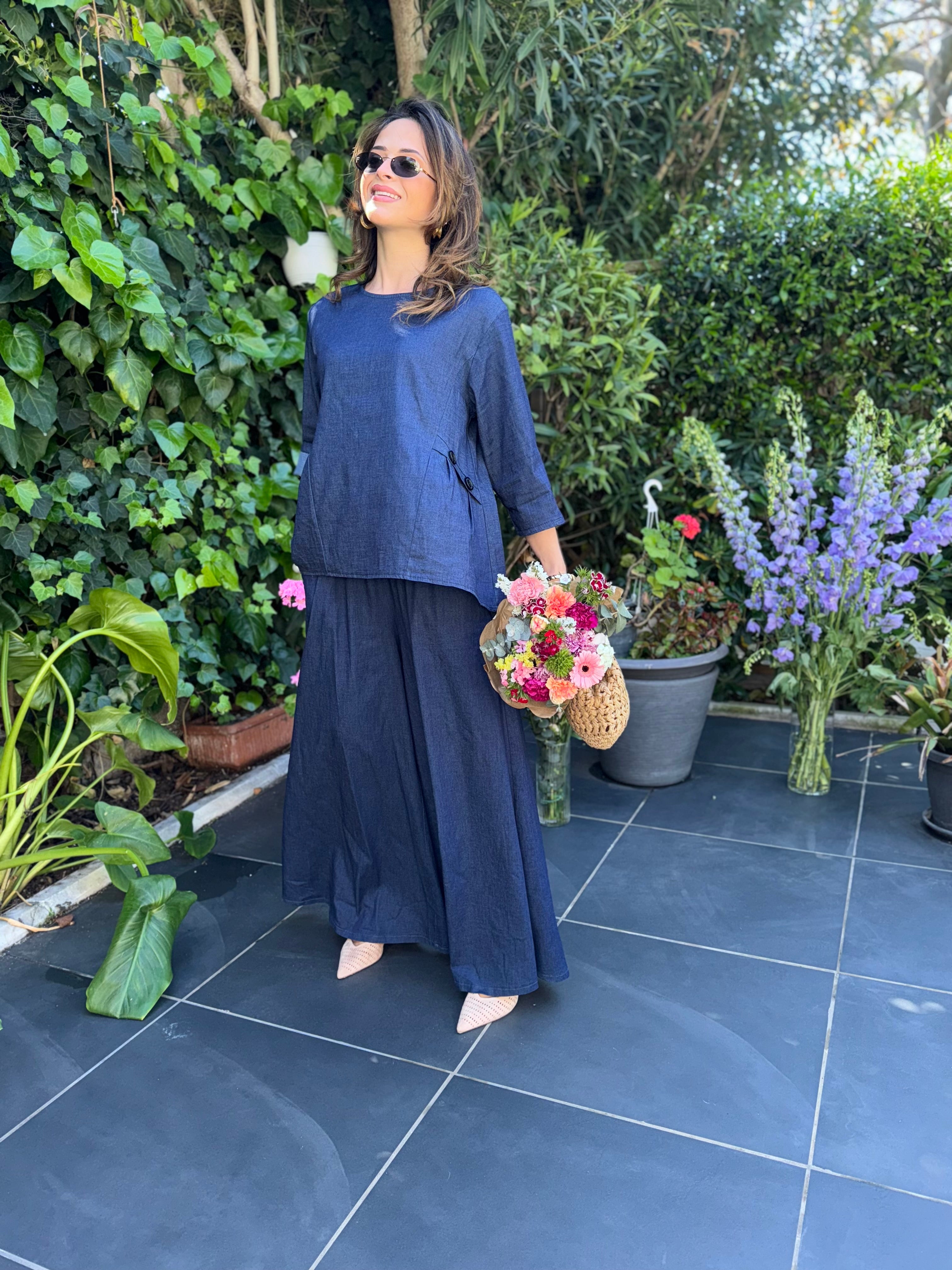 Coordinato jeans bottone