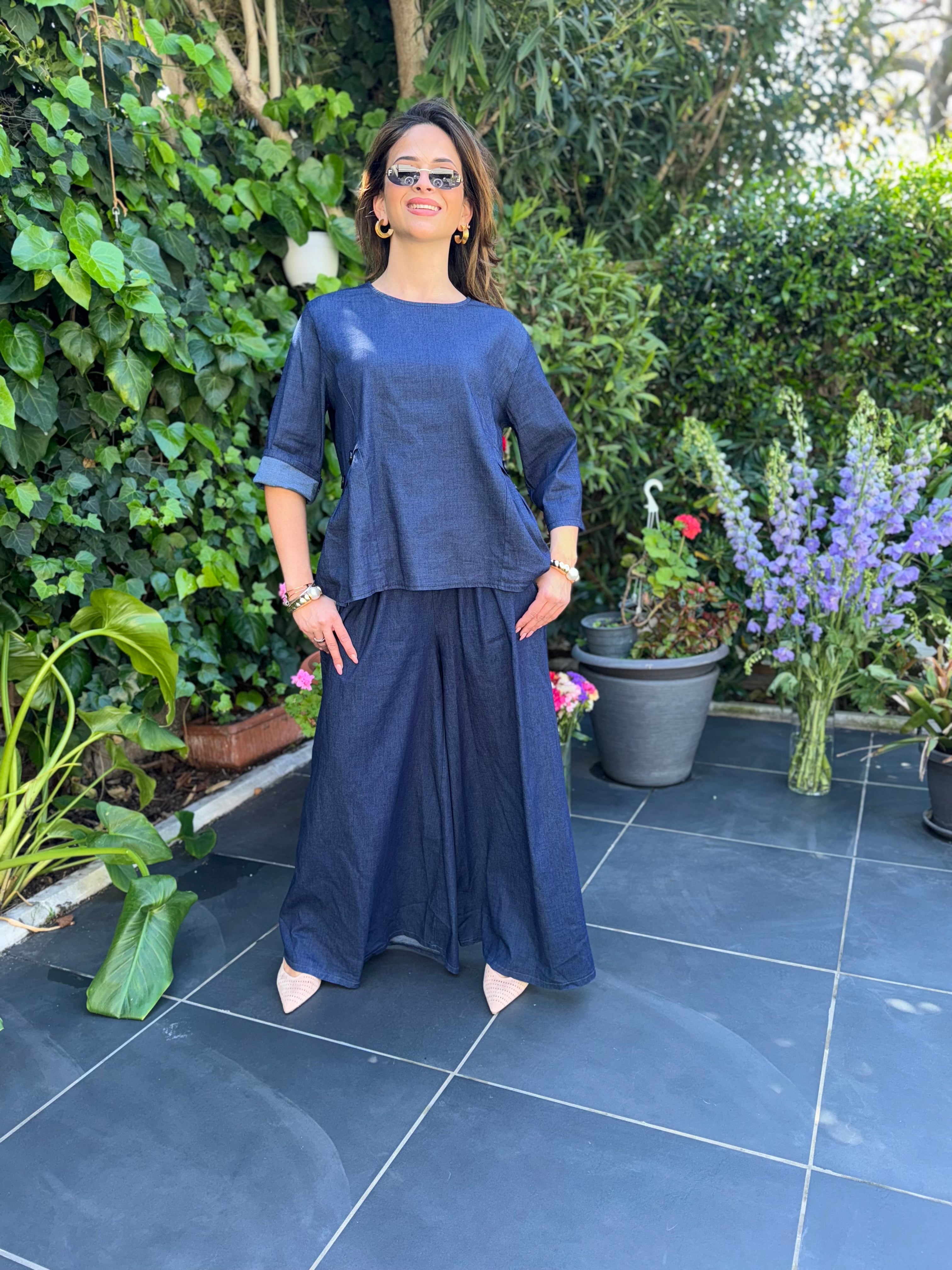 Coordinato jeans bottone
