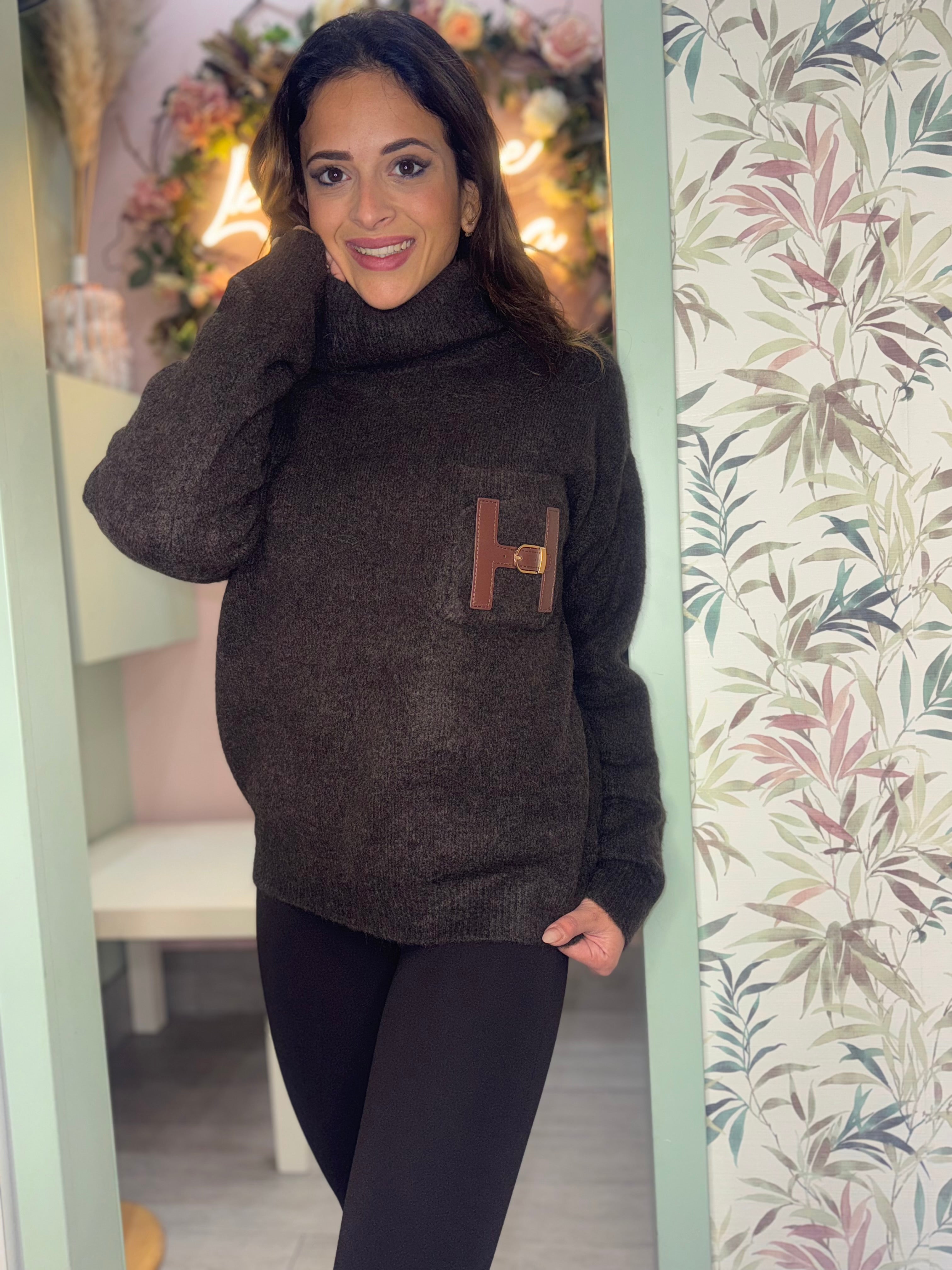 Maglione H collo alto