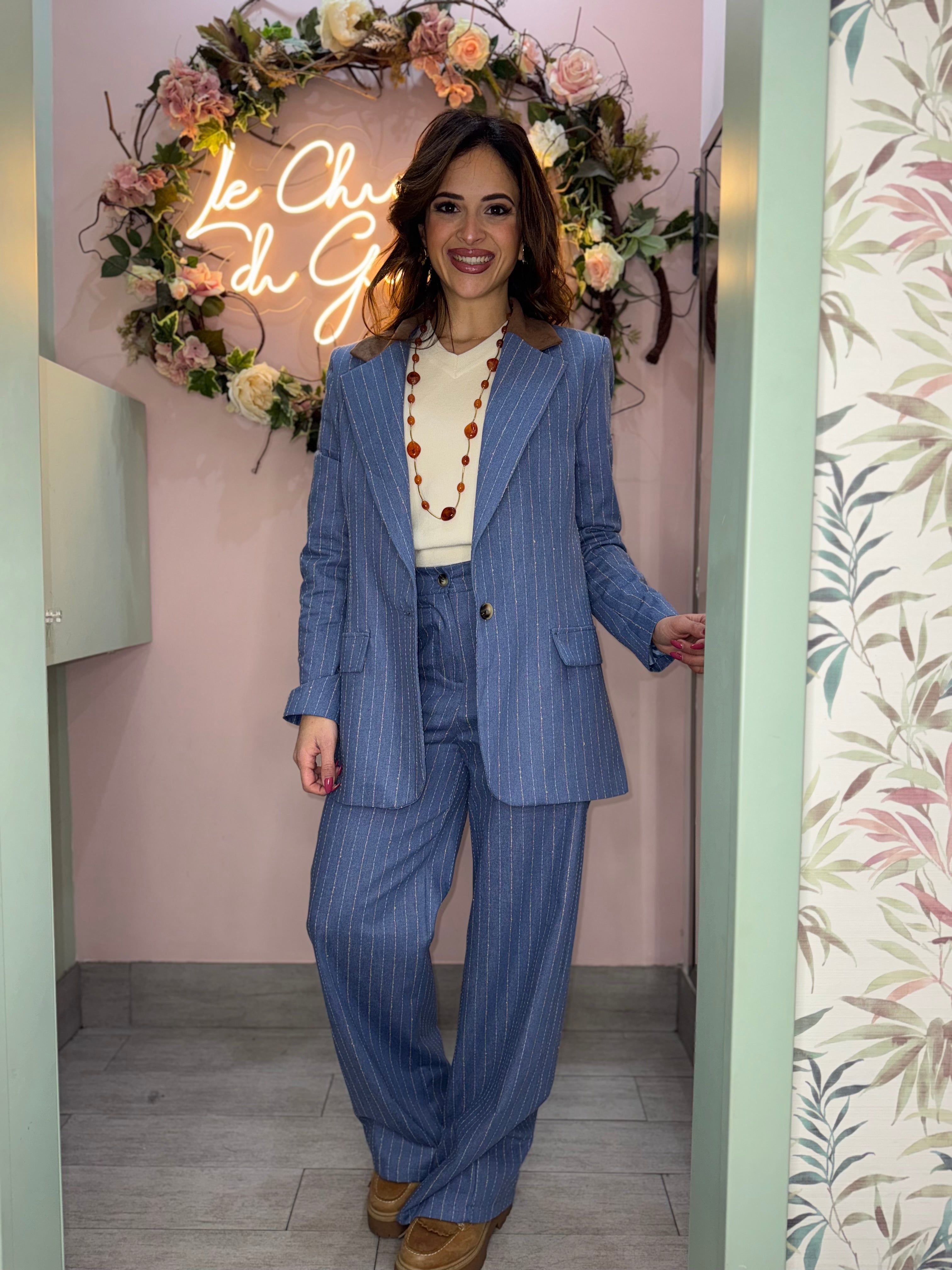 Tailleur jeans gessato