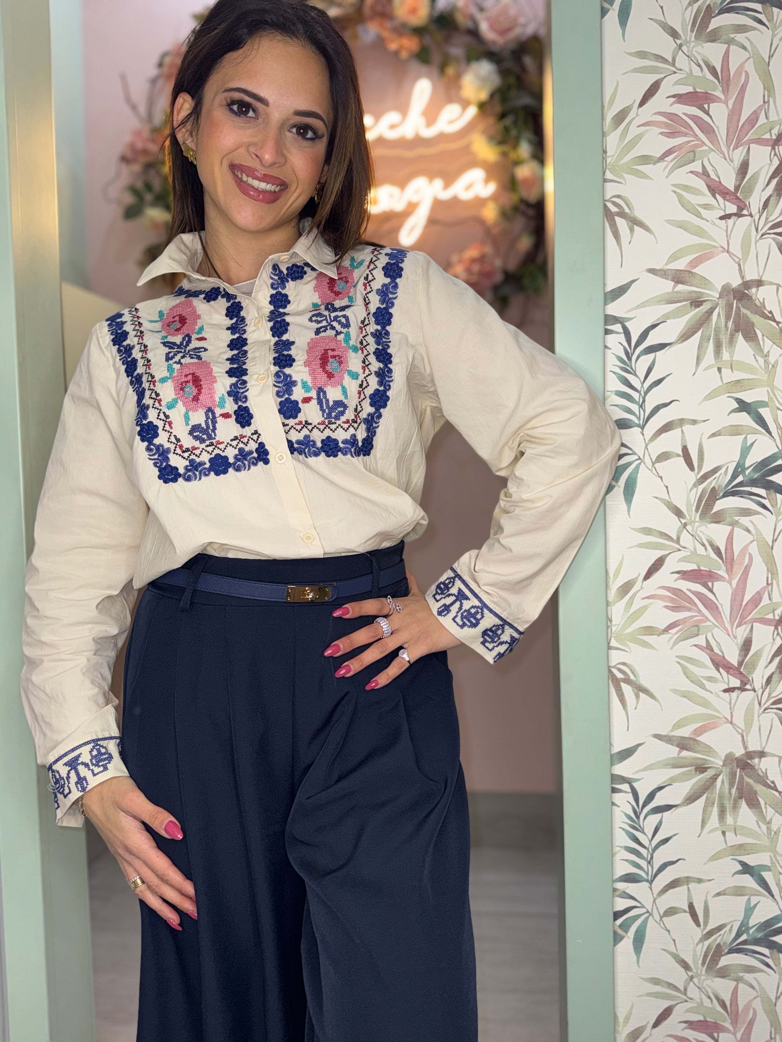 Camicia  punto a croce