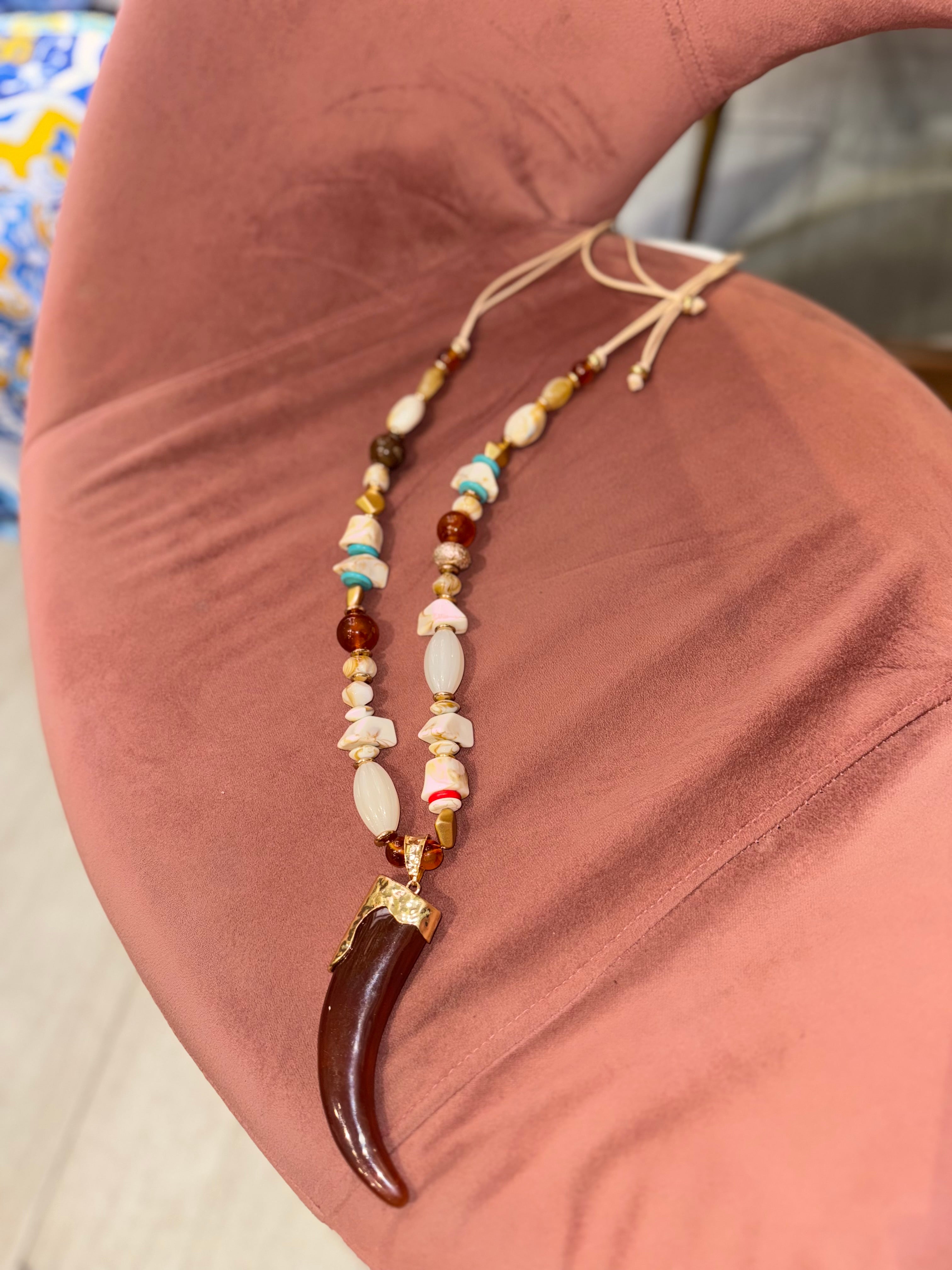 Collana corno multicolore
