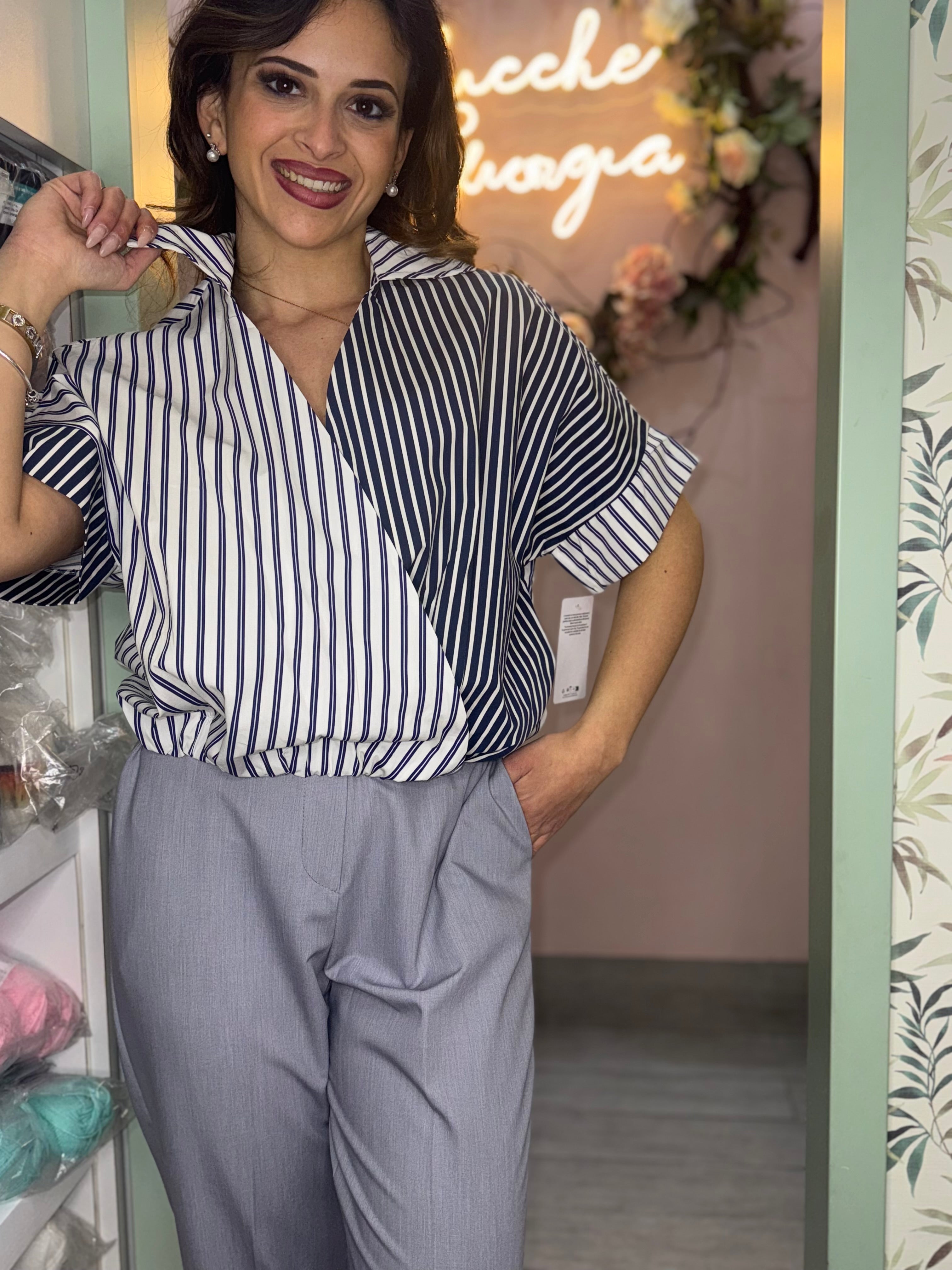 Camicia incrocio righe