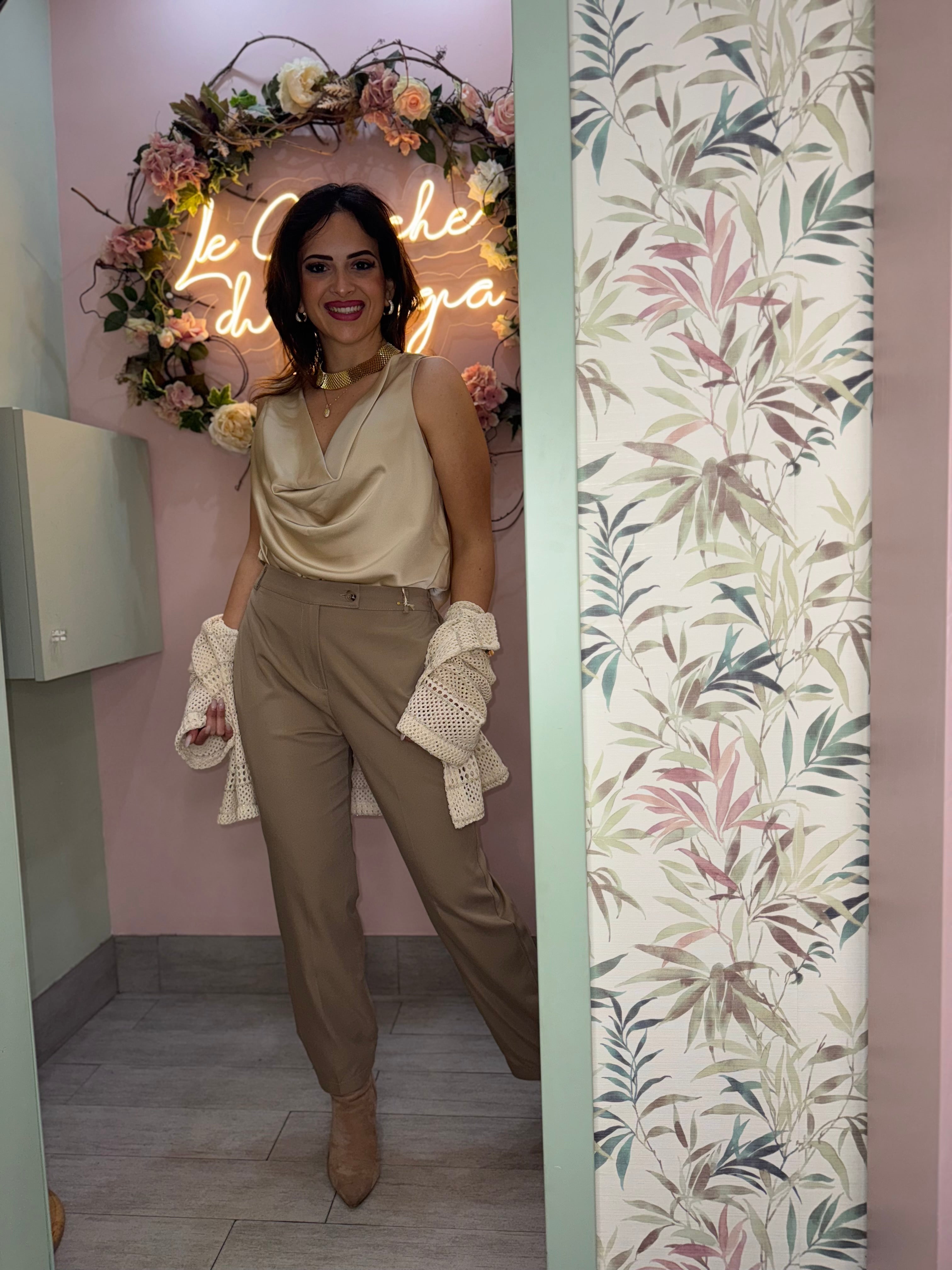 Pantalone seta lavata