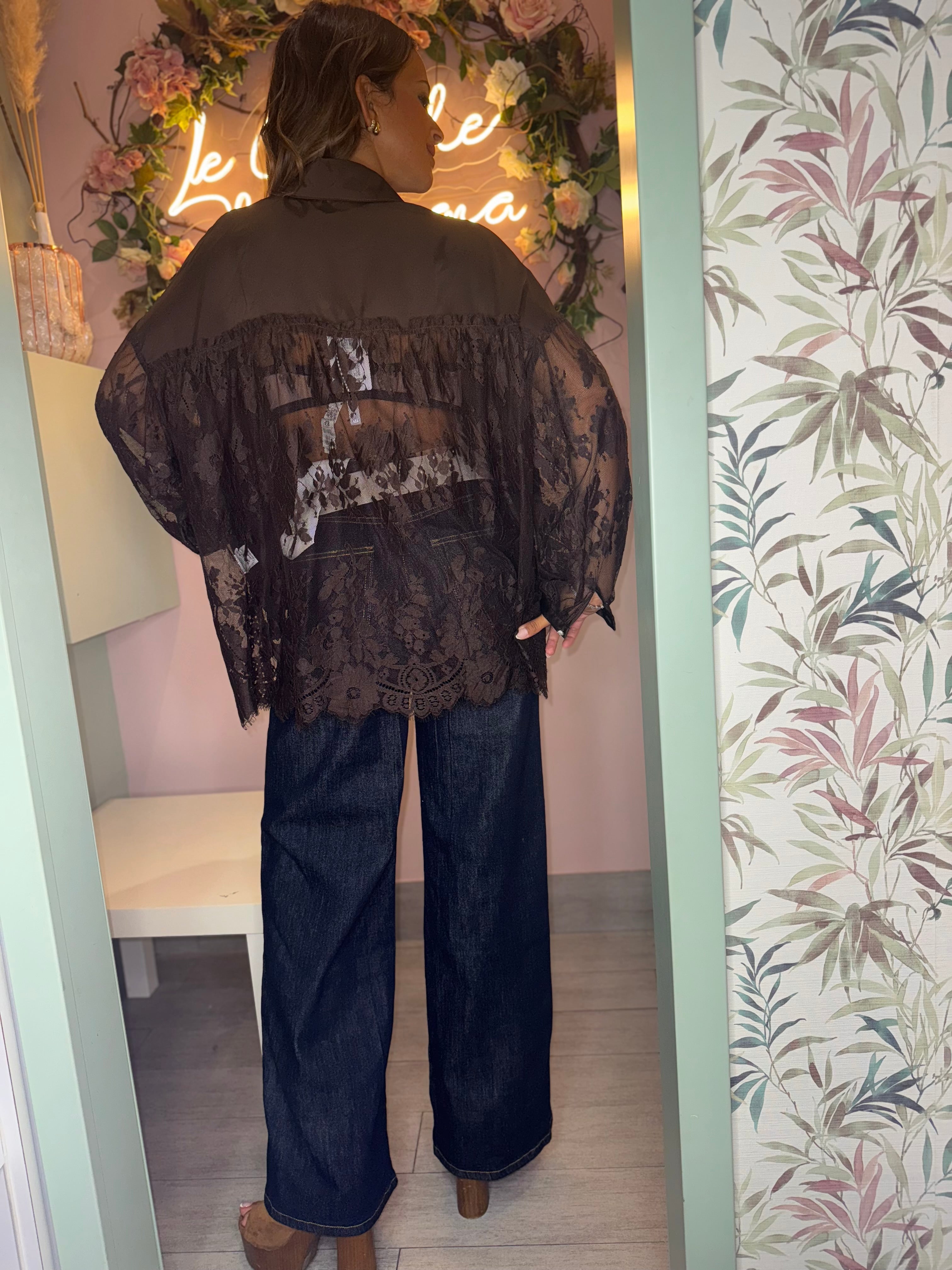 Camicia seta e pizzo
