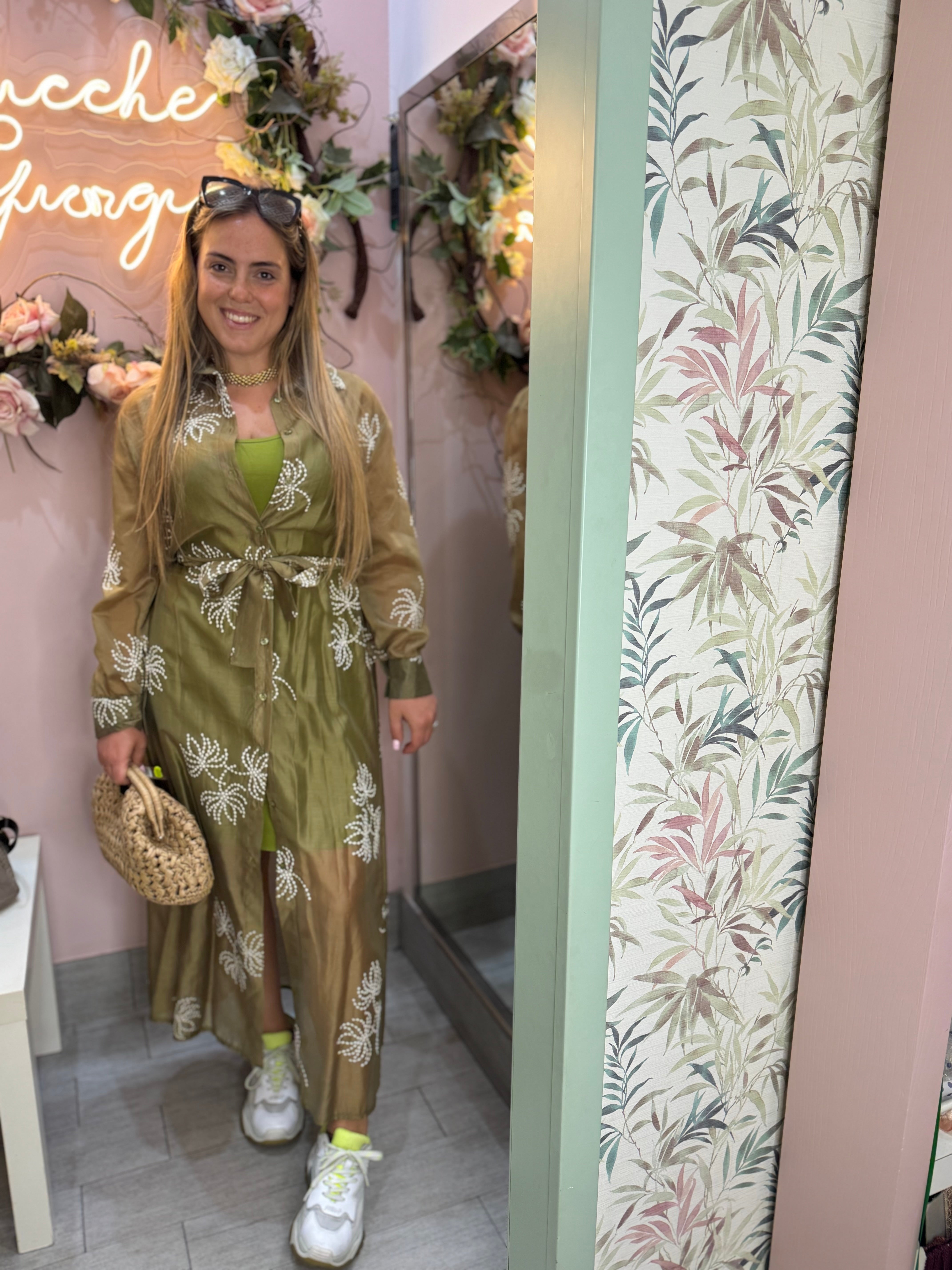Vestito organza palma